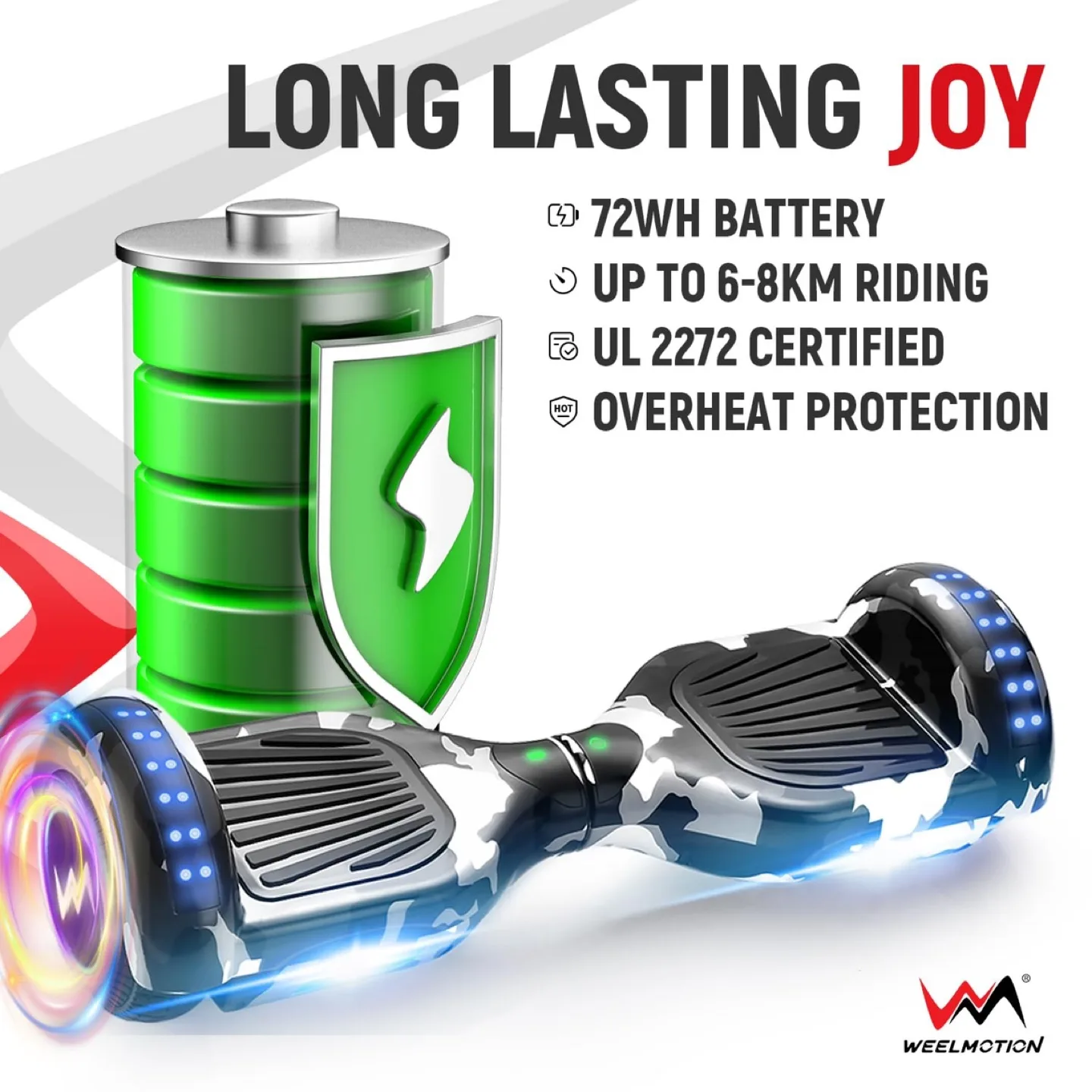 WEELMOTION 6.5" Graffitti Hoverboard w Shining Terrain Wheels image indicator(4)