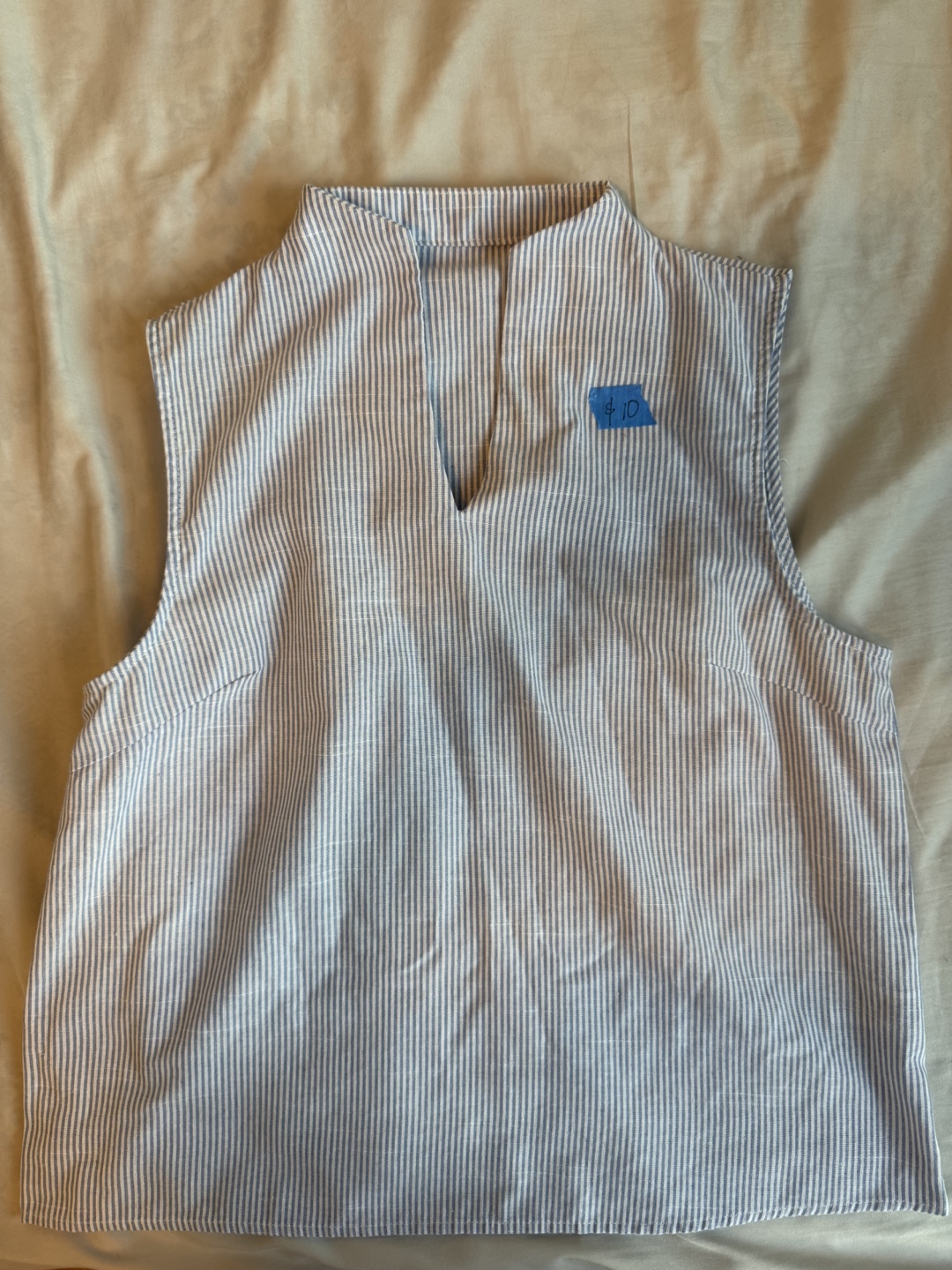 Striped Sleeveless Blouse