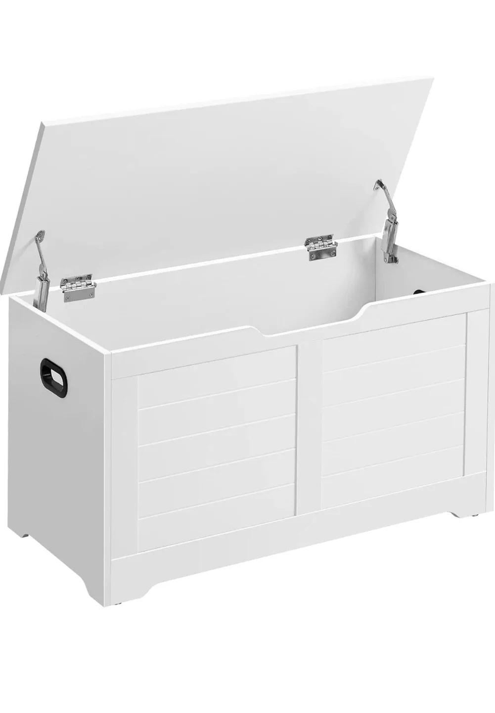 White Wood Storage Box Bench thumbnail