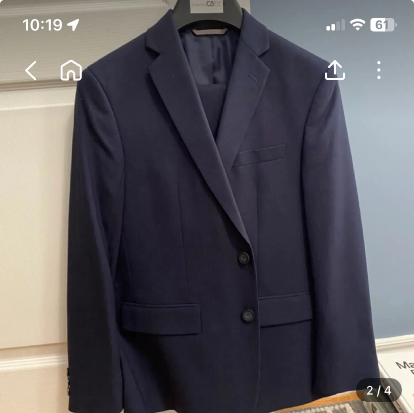 New Marc New York Boys Navy Suit - Size 14H/30.5"W thumbnail