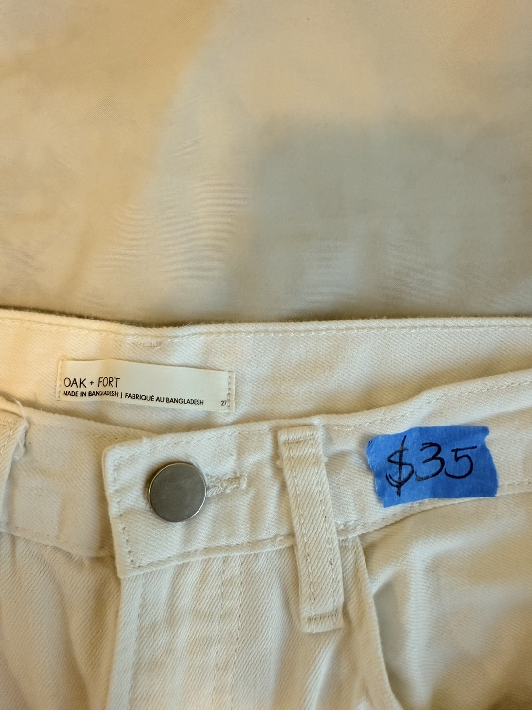 OAK + FORT White Jeans - Size 27 - photo 2