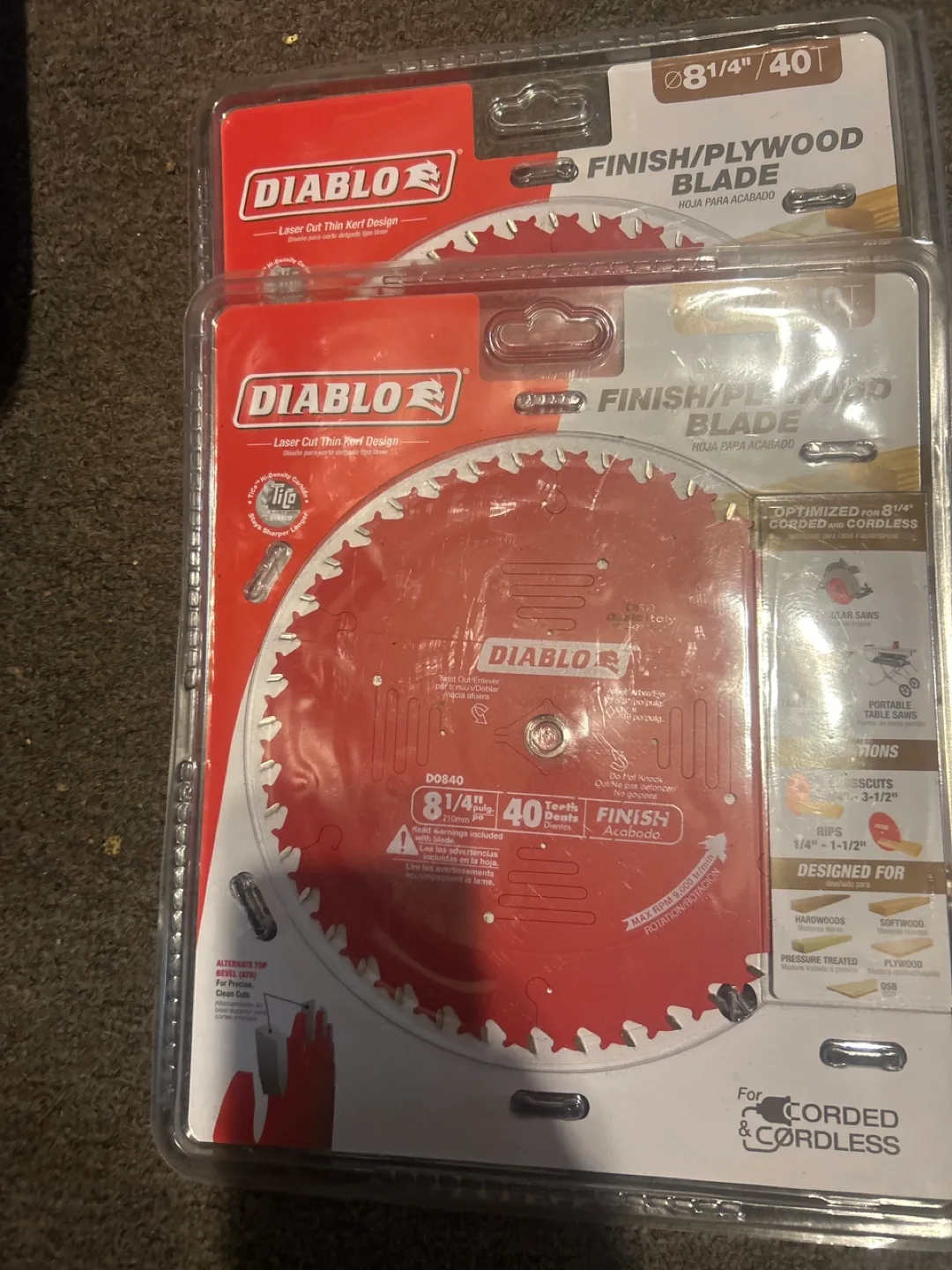 Diablo 8 1/4" Finish/Plywood Blade - New
