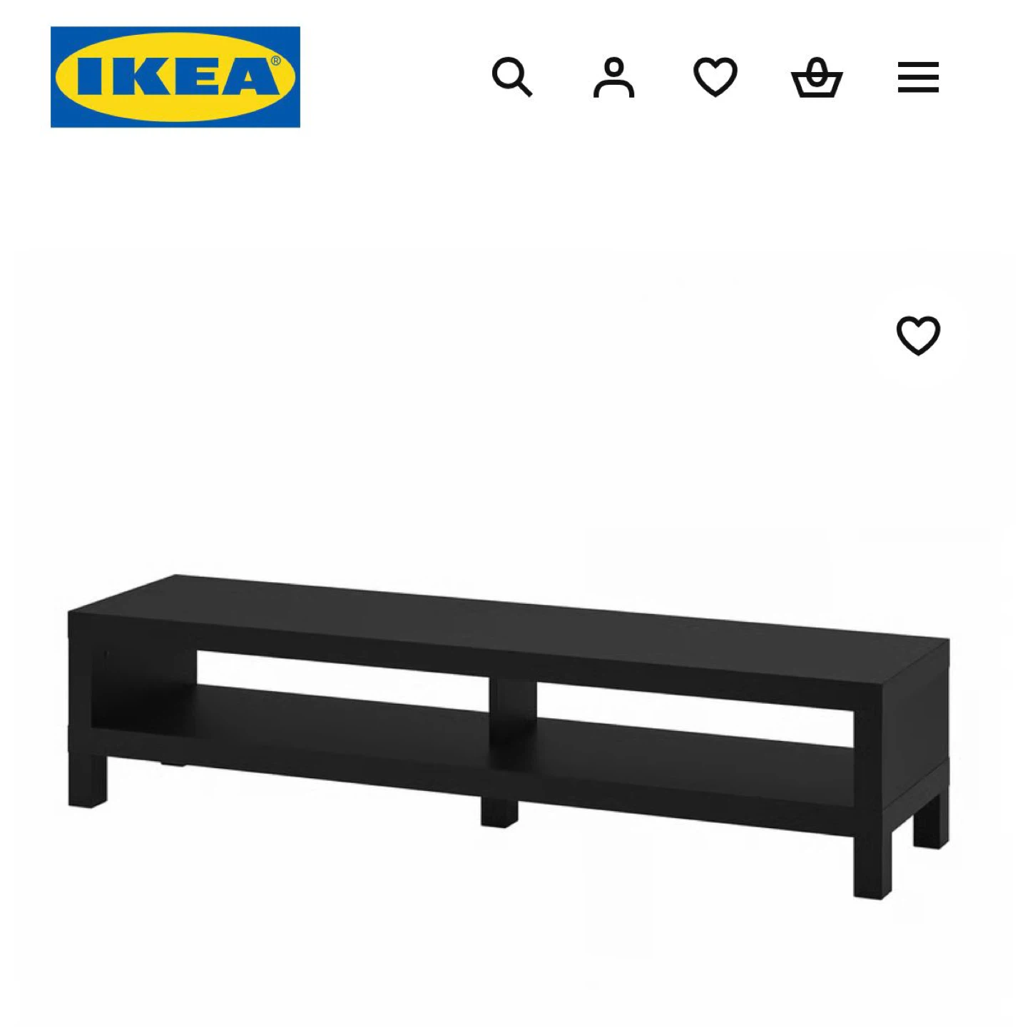 Ikea TV bench, black-brown, 160x35x36 cm (63x13 3/4x14 1/8 ")