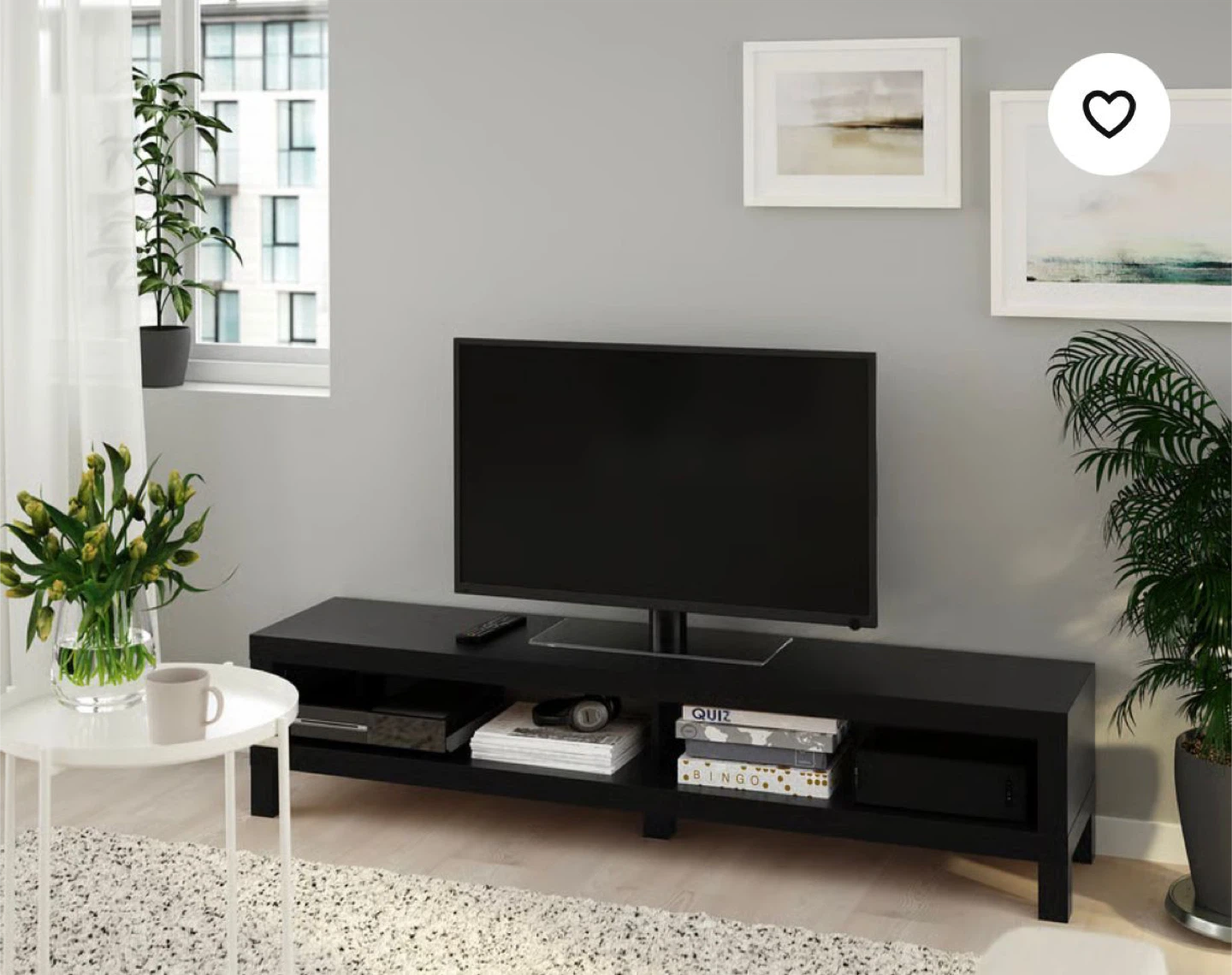 Ikea TV bench, black-brown, 160x35x36 cm (63x13 3/4x14 1/8 ") - photo 4