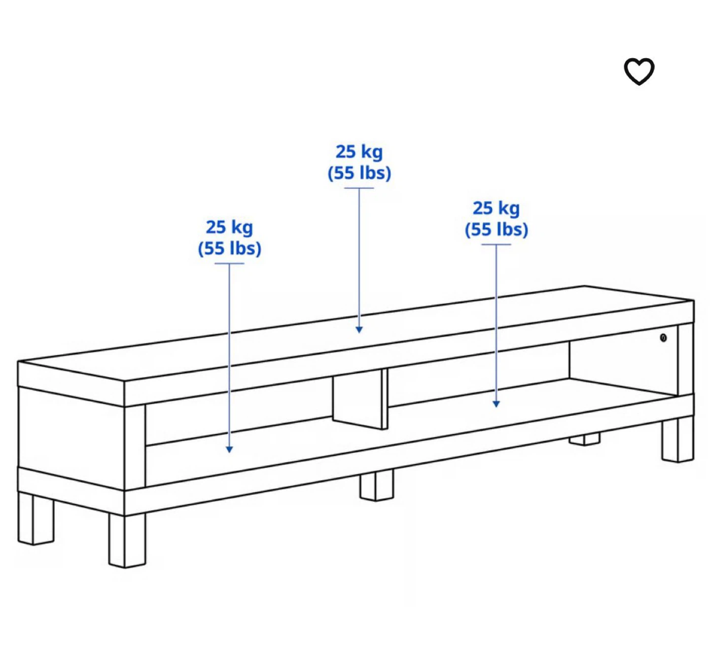 Ikea TV bench, black-brown, 160x35x36 cm (63x13 3/4x14 1/8 ") - photo 3