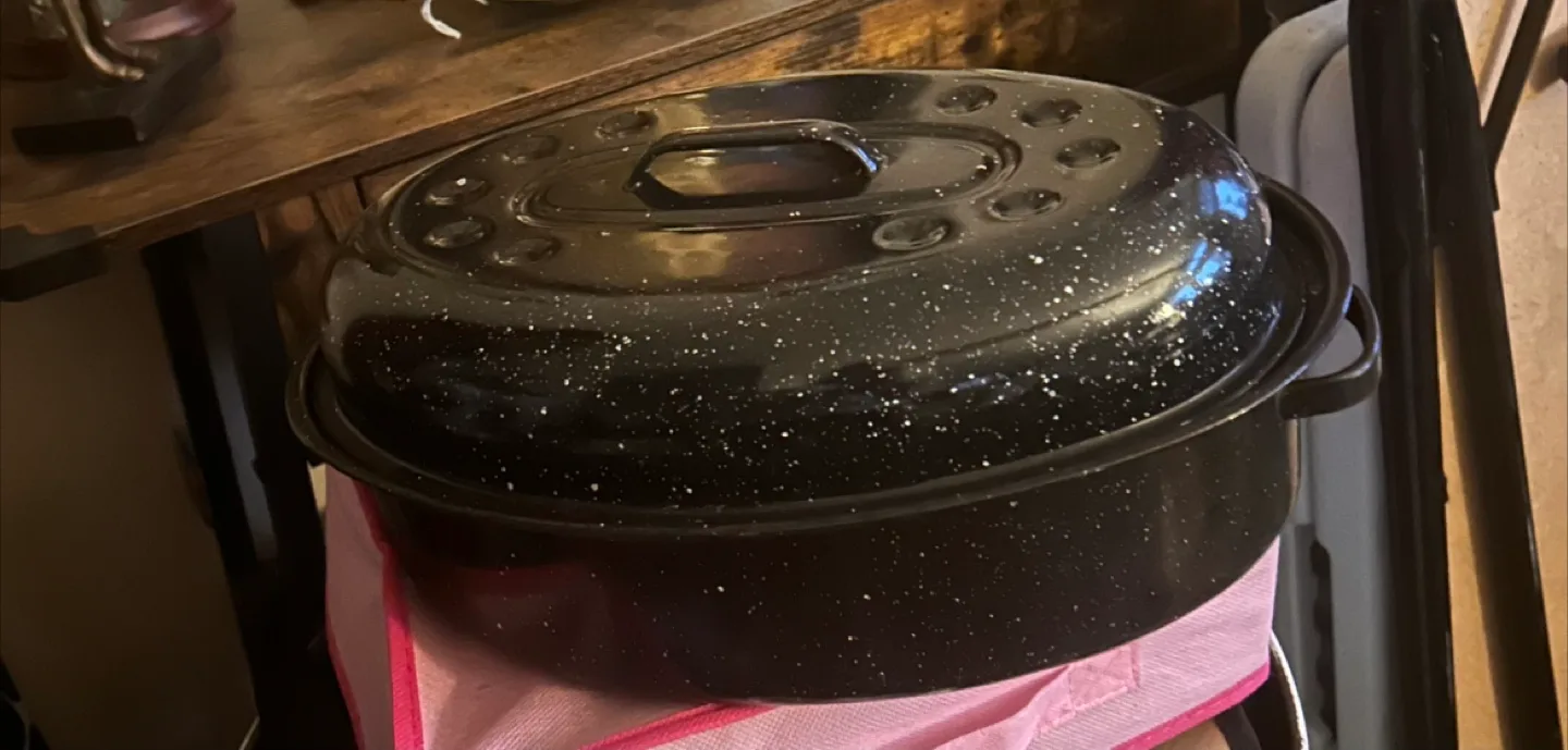 Black Roasting Pan with Lid thumbnail