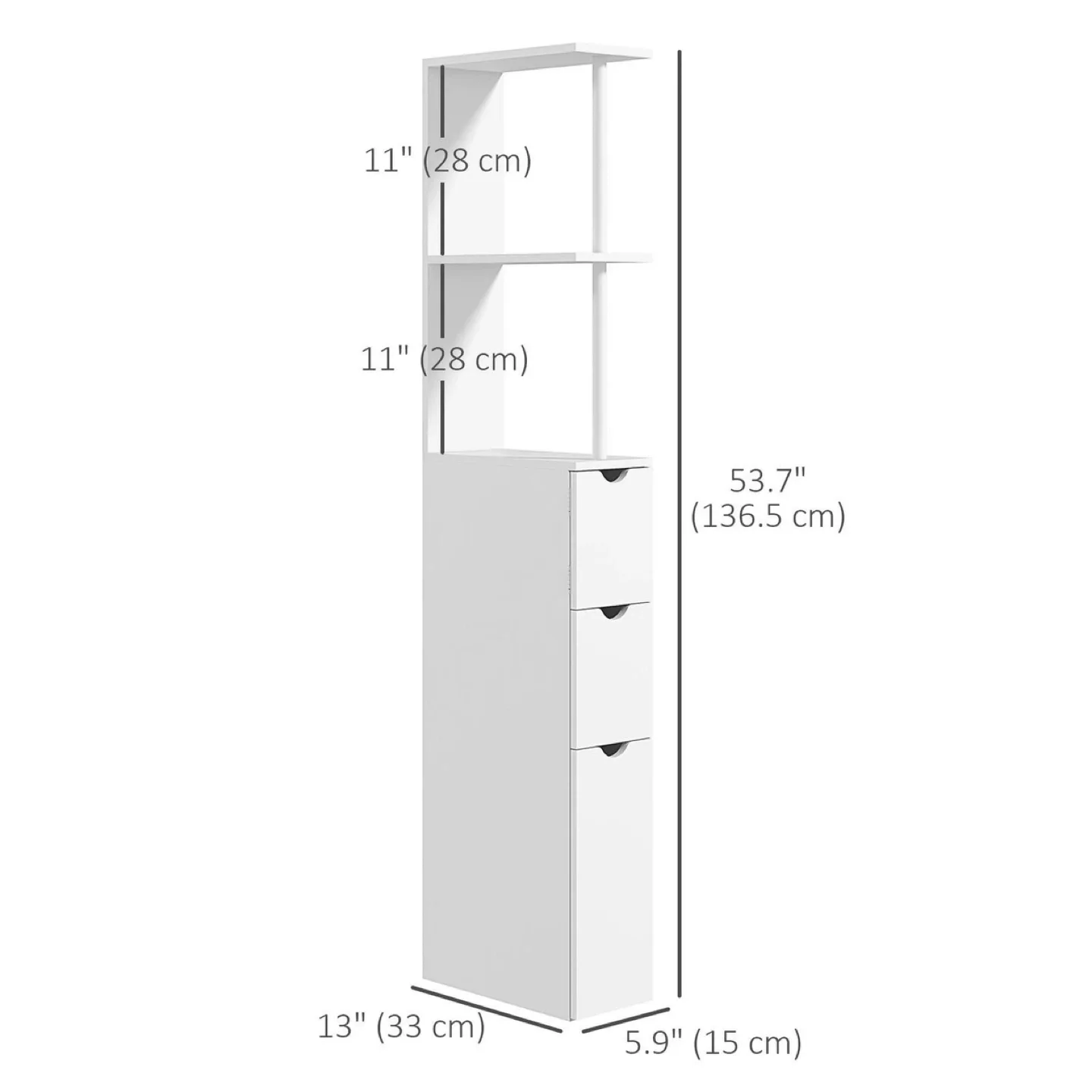 Brand New Slim White Bathroom Storage Cabinet image indicator(2)