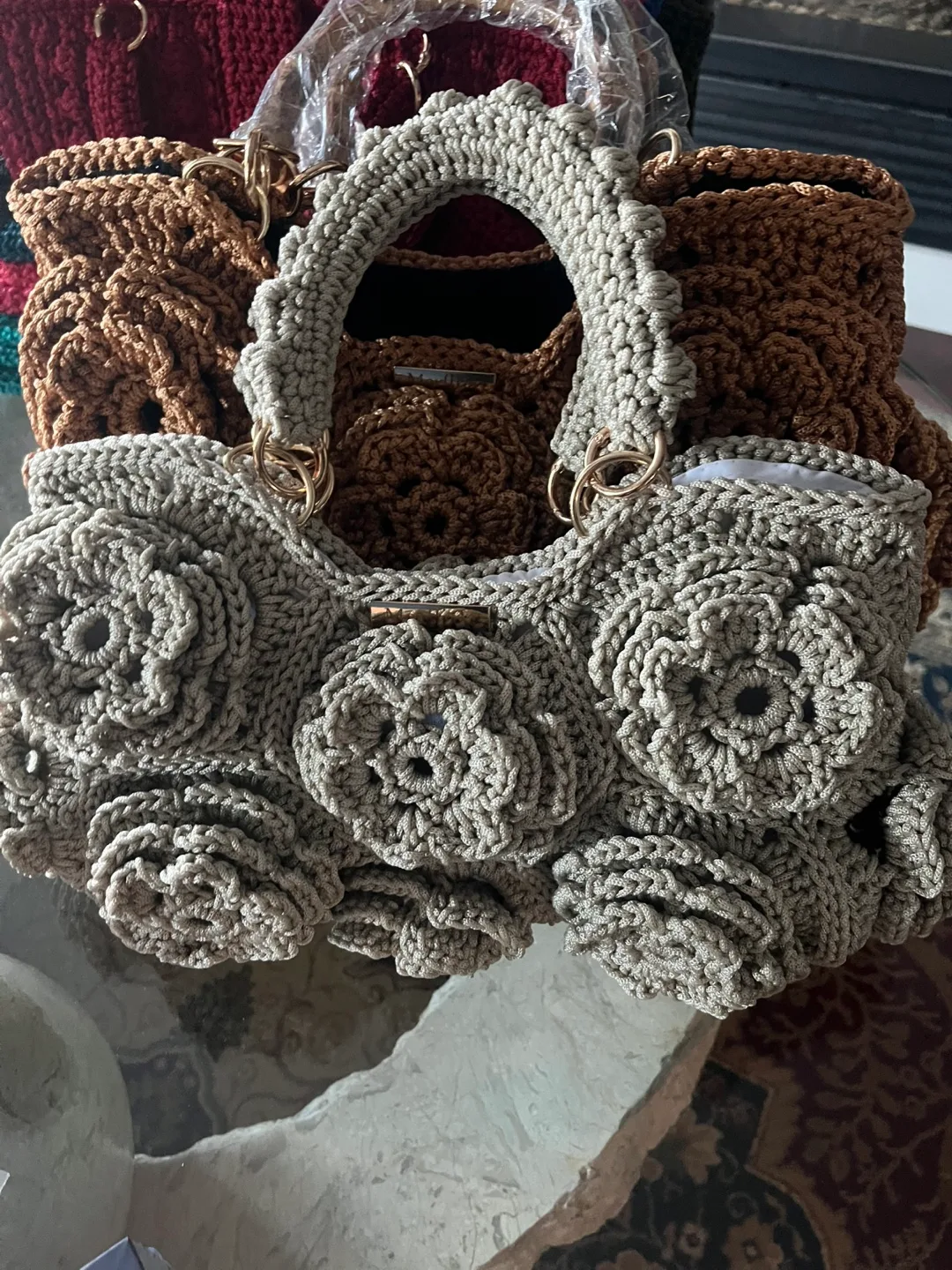 Handmade Crochet Flower Bag image indicator(2)