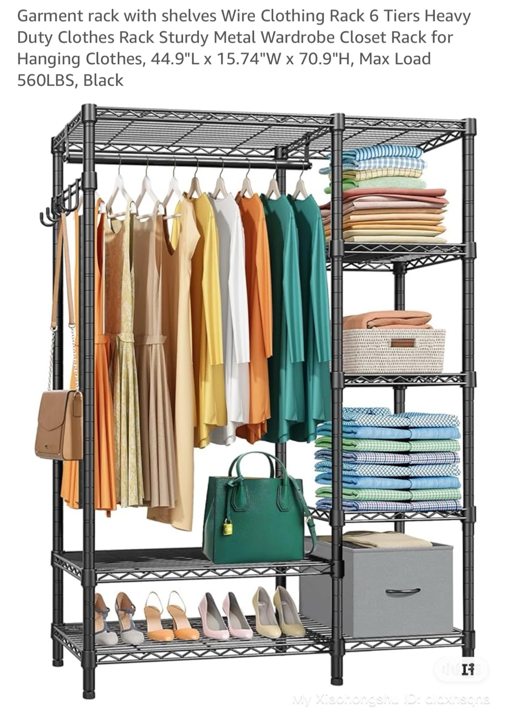 Wire Clothing Rack - Black - photo 2