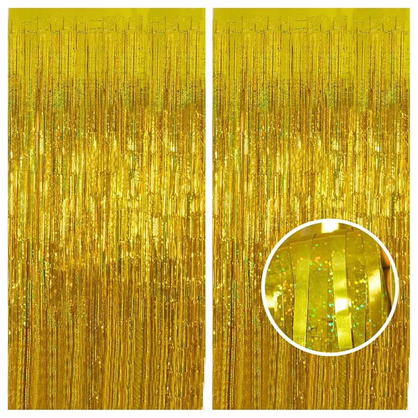 New 2packs of Golden Foil Curtain, 3.2 ft x 8.2 ft thumbnail