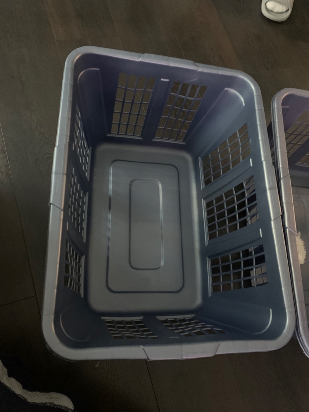 Blue Plastic Laundry Basket