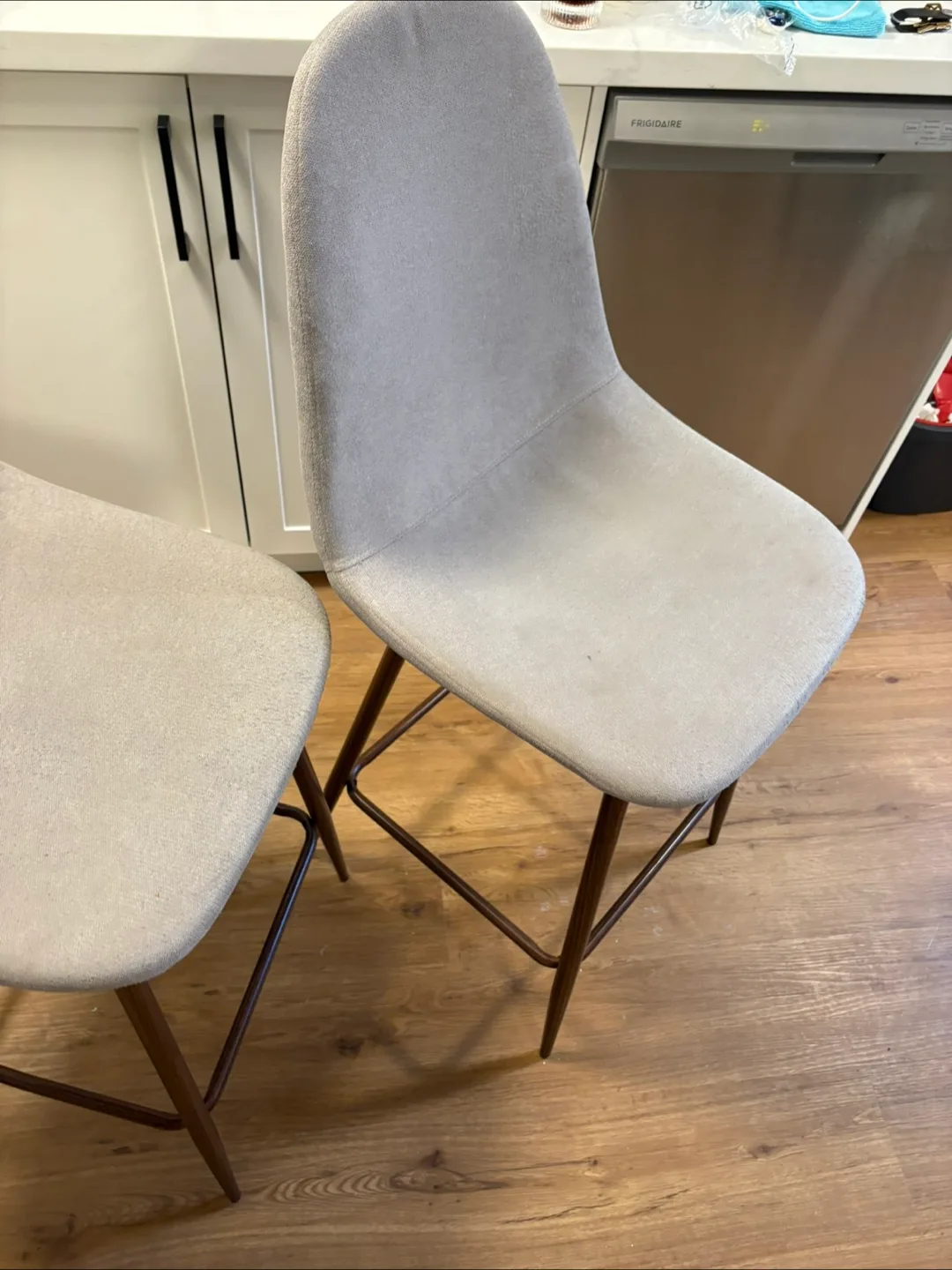 Set of 2 Grey Counter Height Stools image indicator(6)