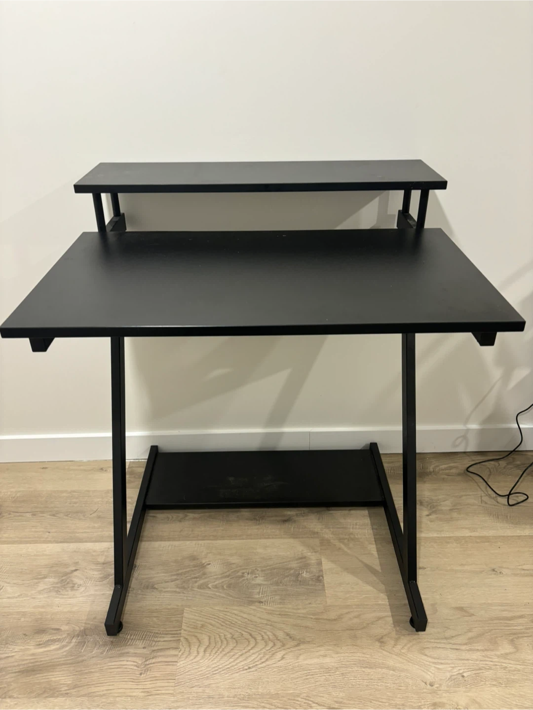 Black Computer Desk with Monitor Shelf