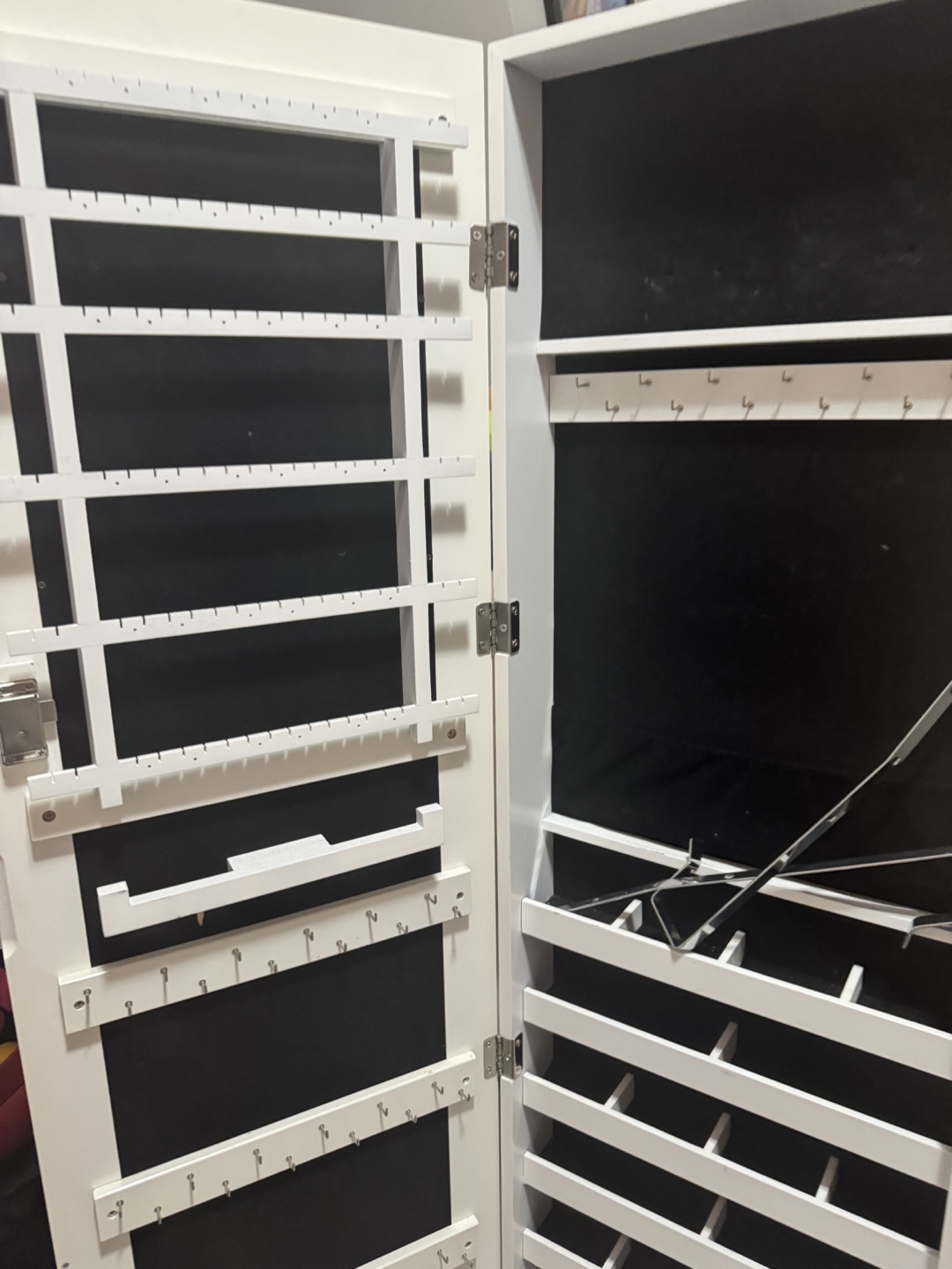 White Jewellery Cabinet with Mirror - photo 3