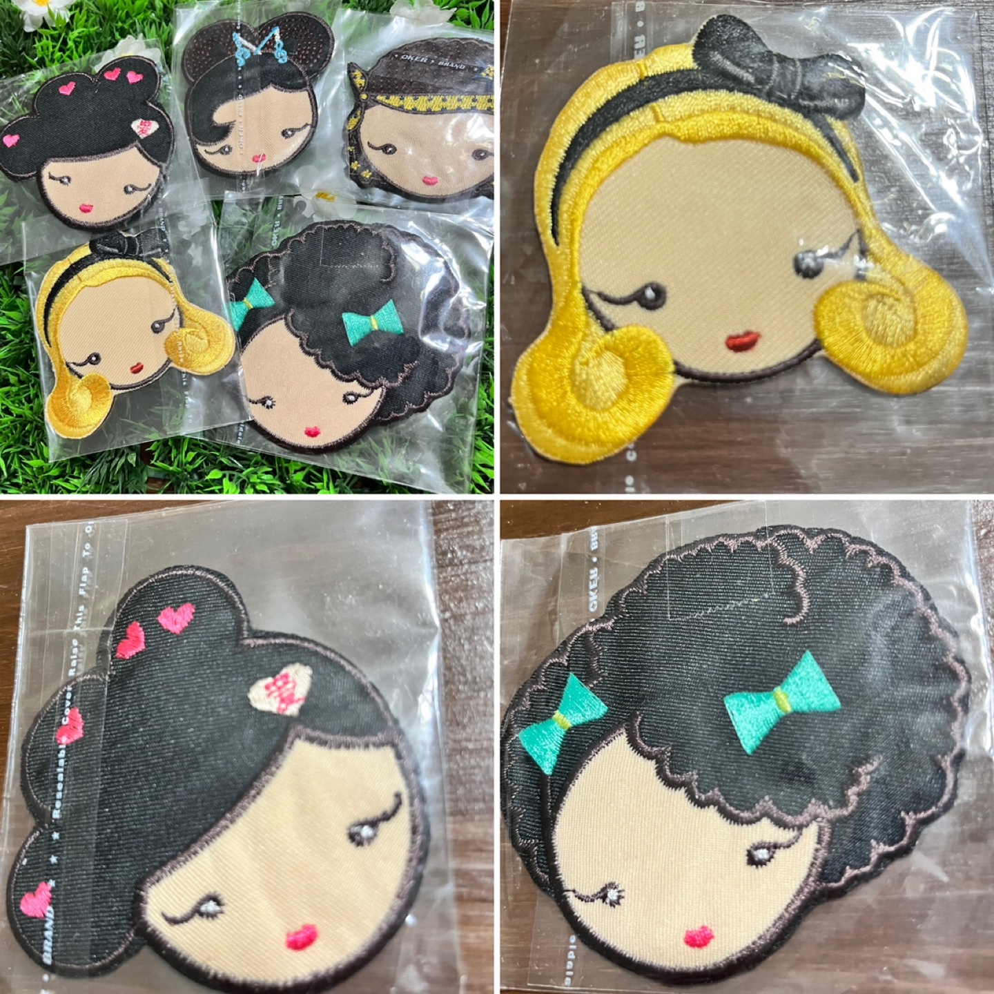 New Harajuku Girl Patch Brunette Bows