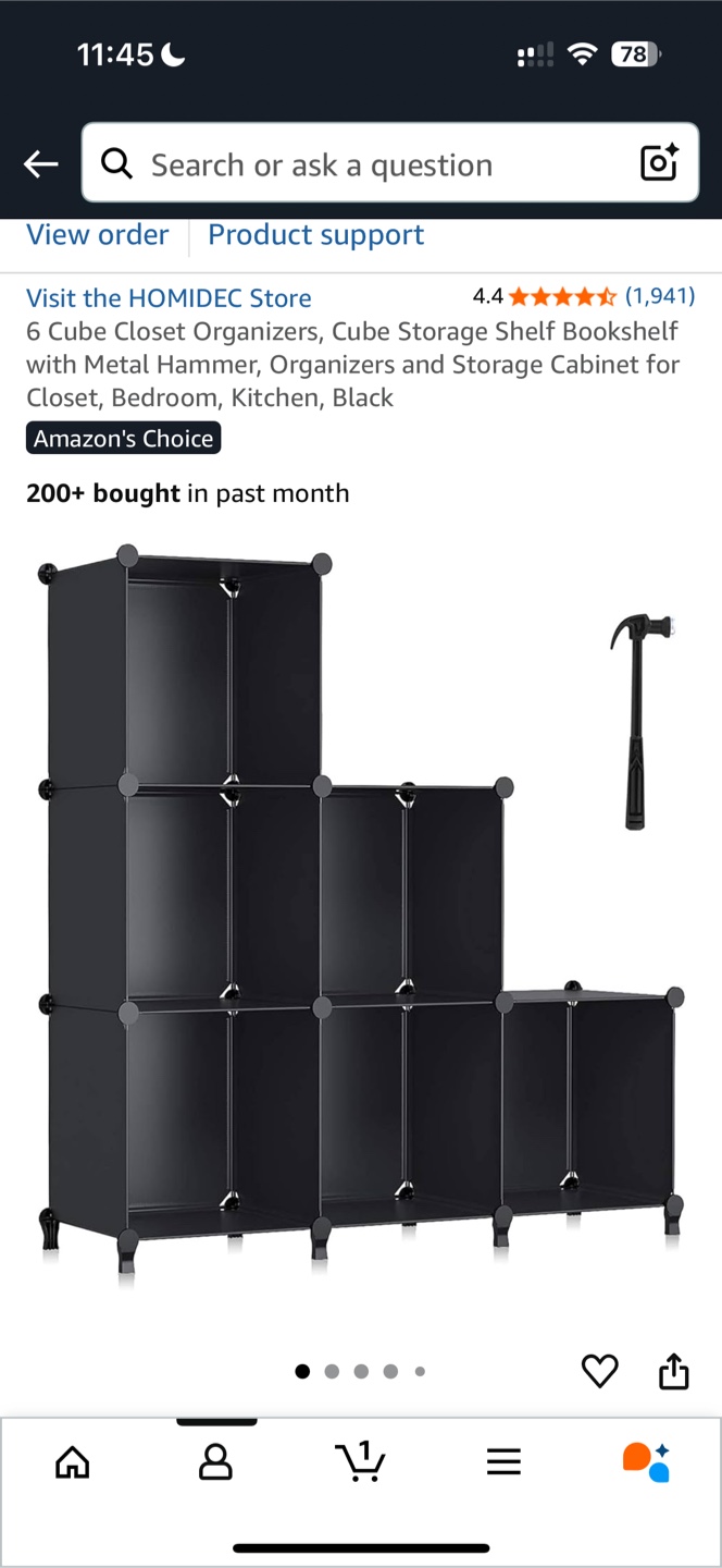 HOMIDEC 6 Cube Closet Organizer - Black