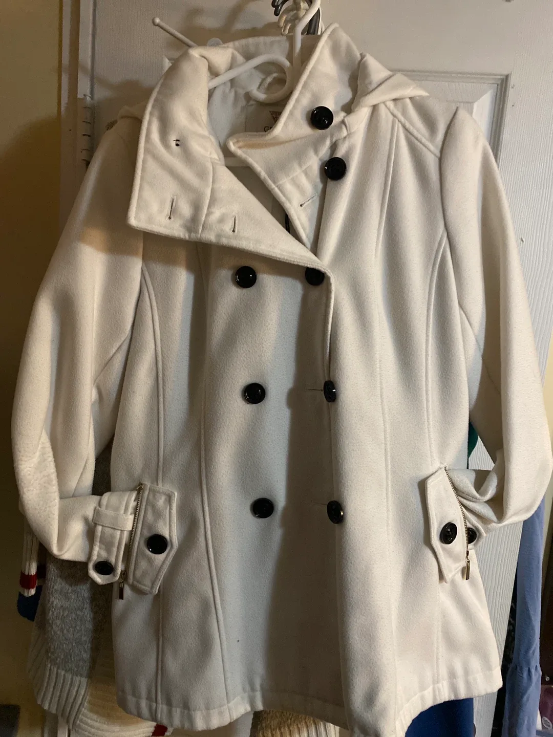 Guess White XL/TG Women's Coat thumbnail