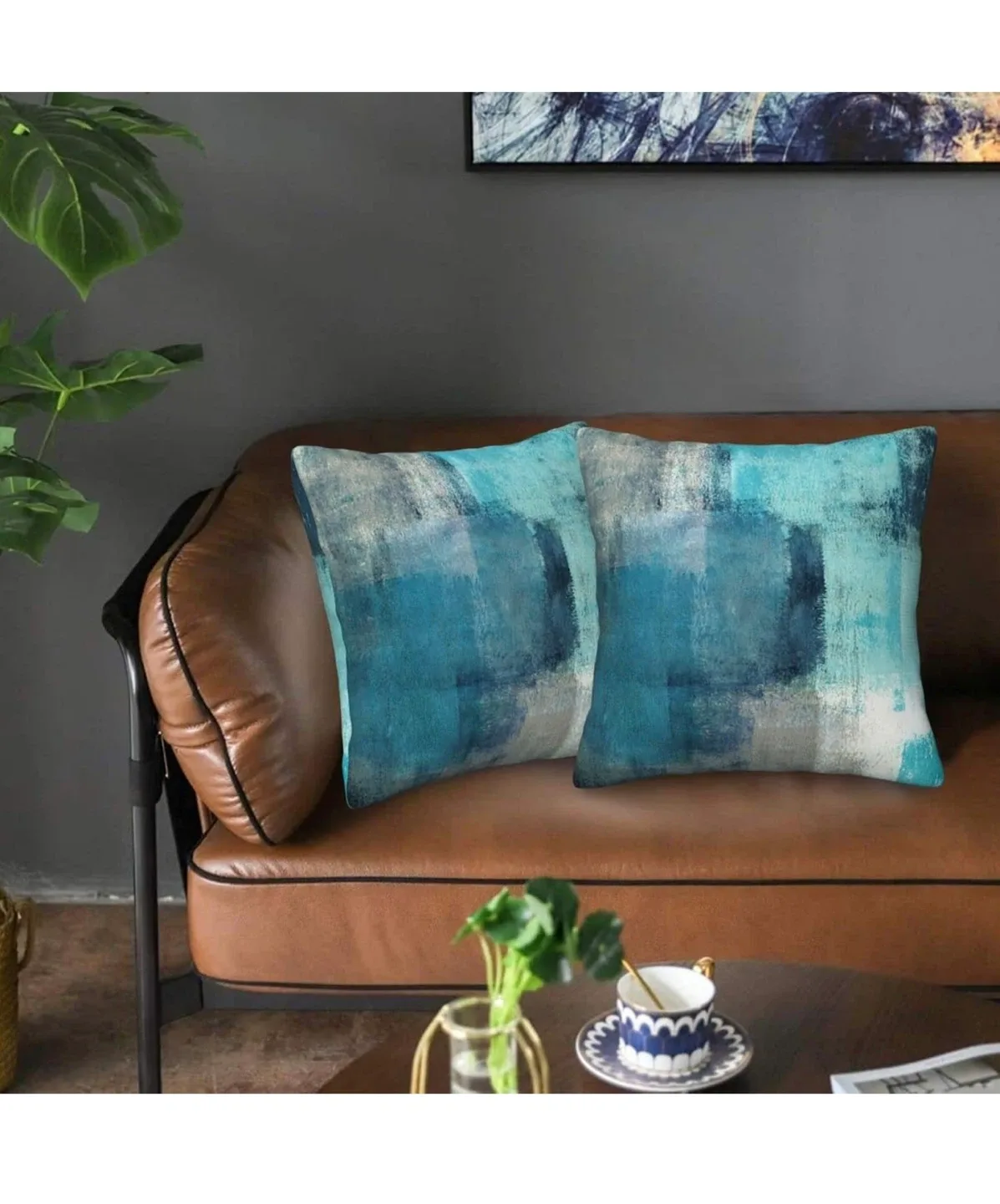 Decorative Blue Throw Pillow Cover 18x18, brand new image indicator(5)