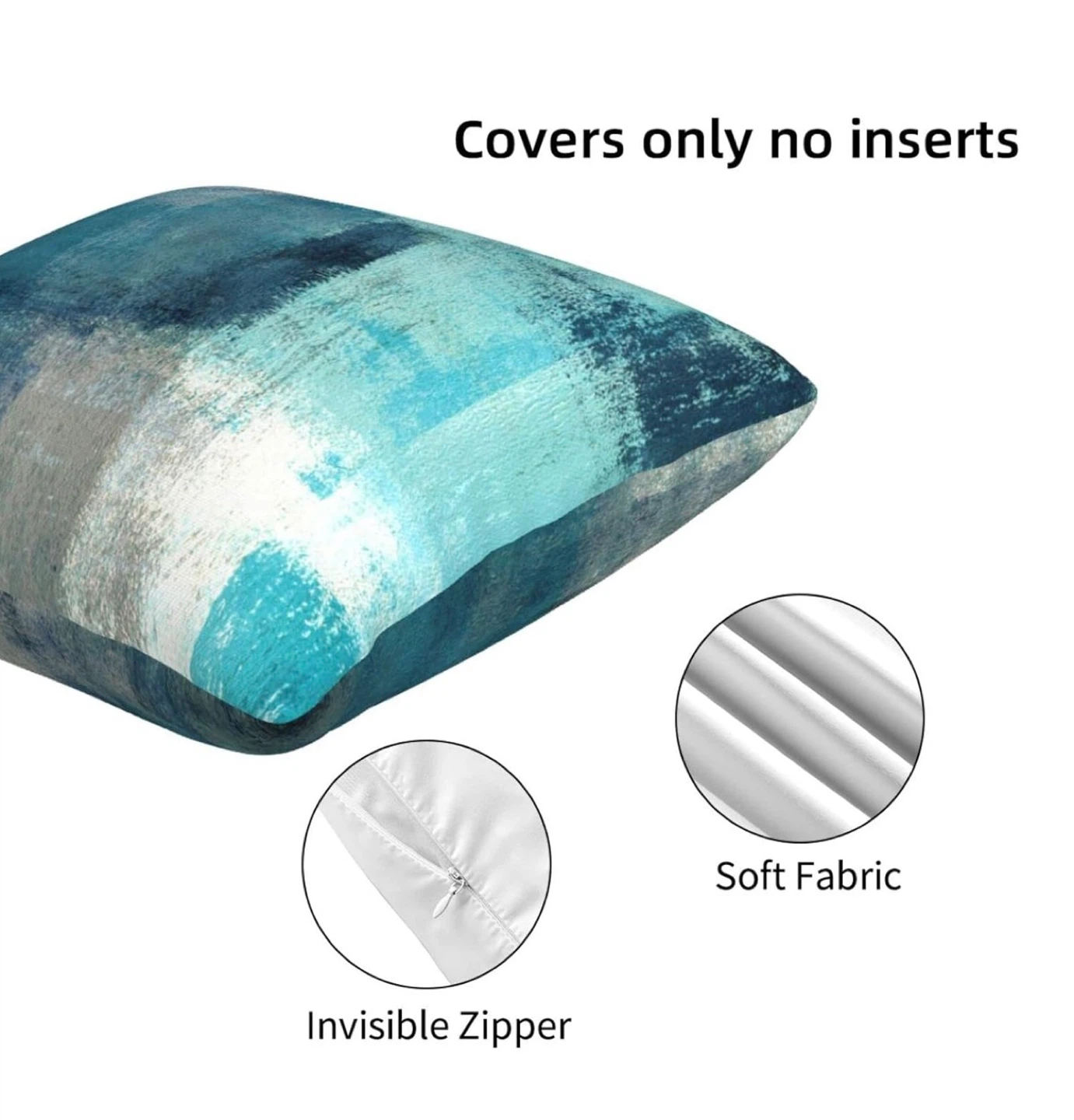 Decorative Blue Throw Pillow Cover 18x18, brand new - photo 3