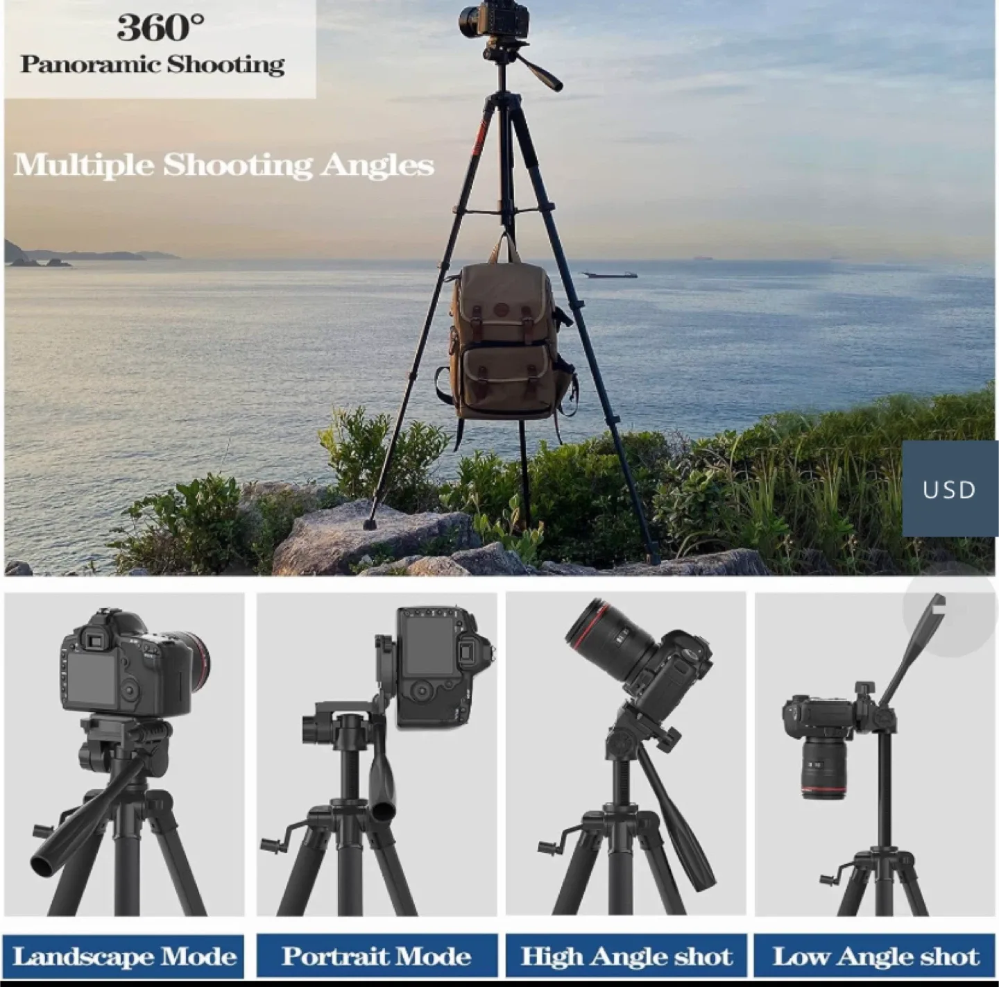 KINGJOY Professional Camera Tripod 75 “ image indicator(2)