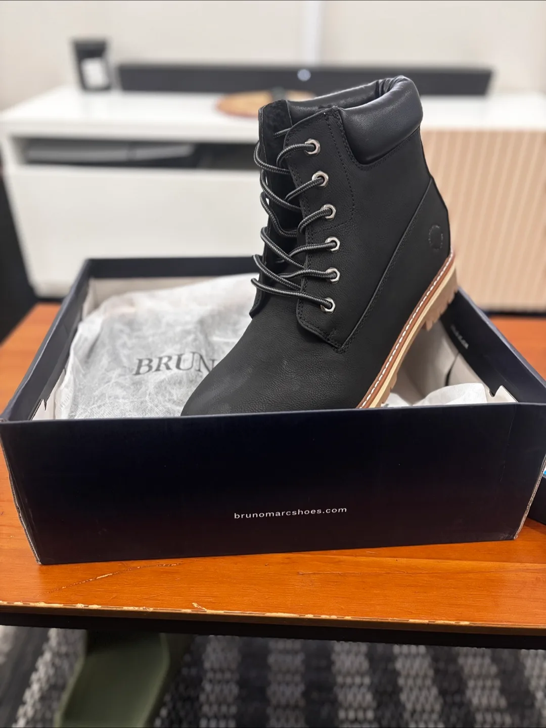 Bruno Marc Black Boots - Size 12 thumbnail