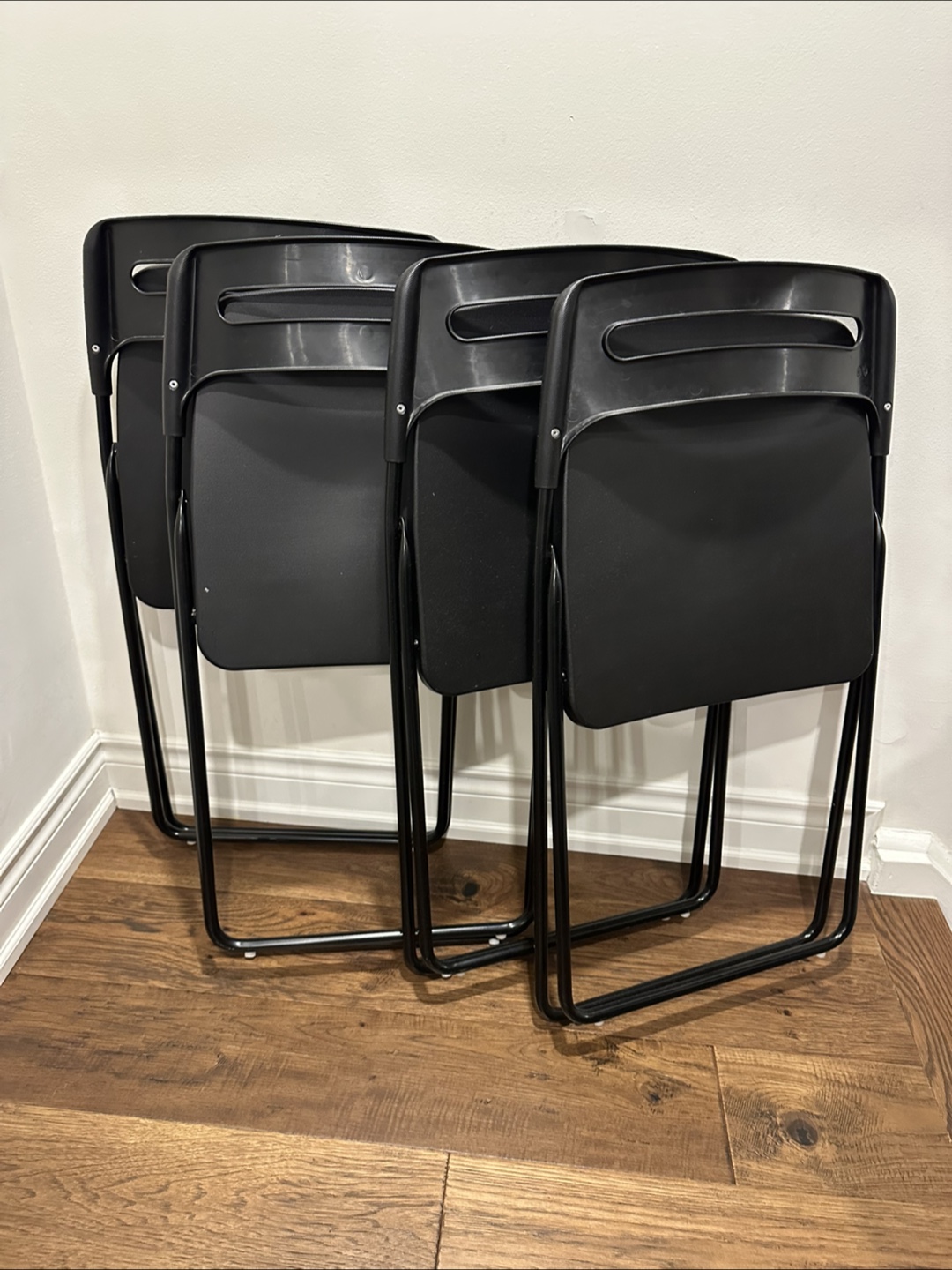Set of 4 IKEA Folding Chairs - Black - photo 2