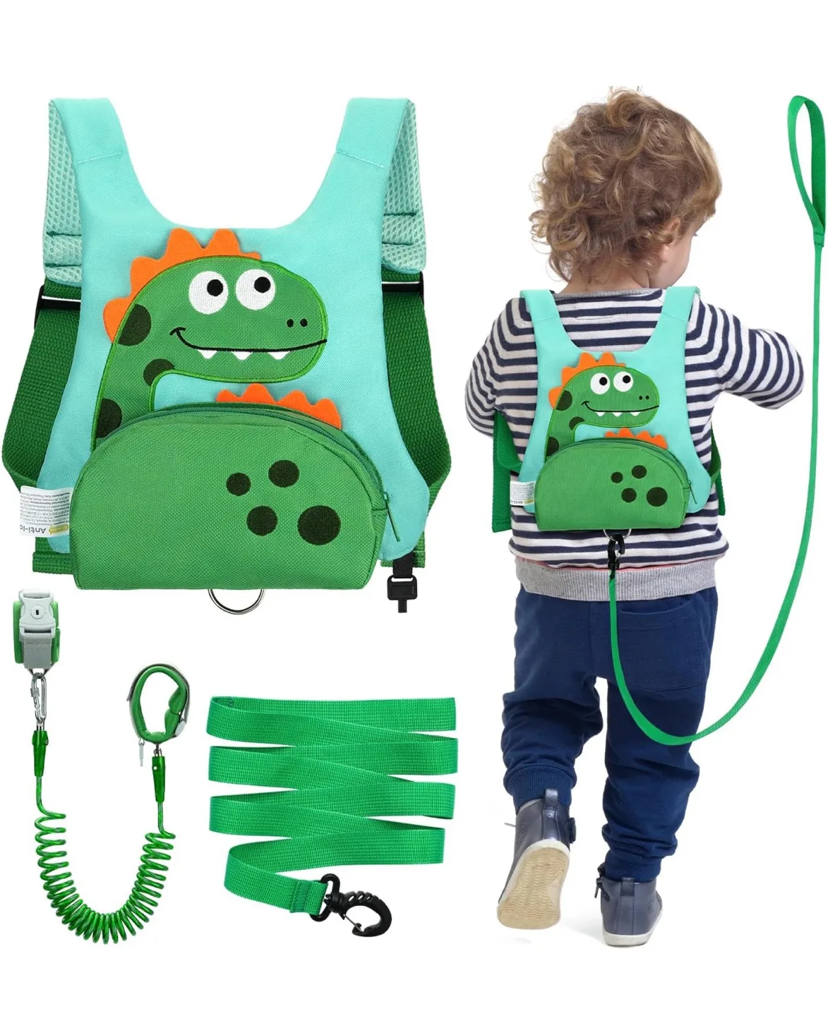 Dinosaur Anti Lost Backpack with Leash thumbnail