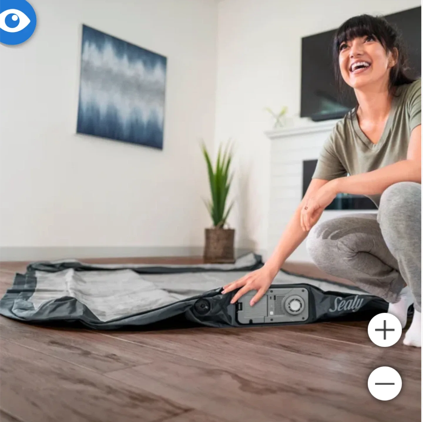 Sealy Queen Air Mattress with Built-in Headboard and Air Pump image indicator(4)