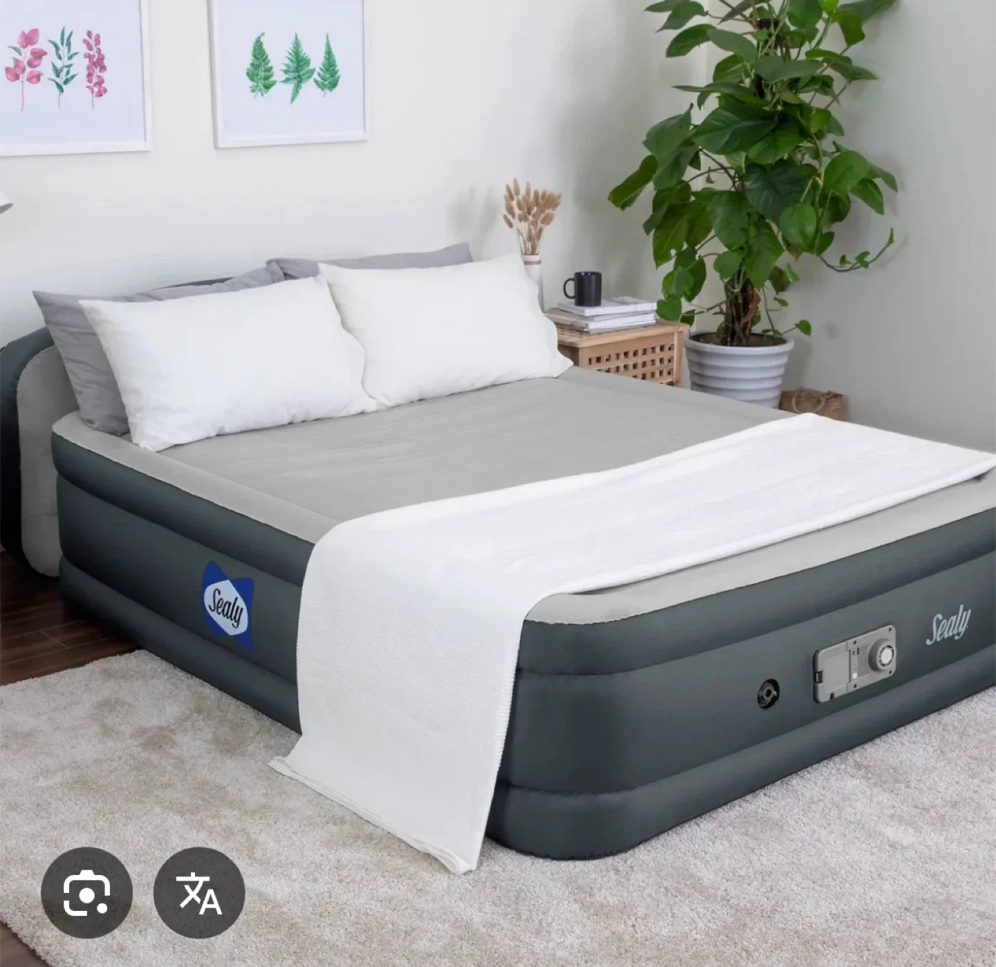 Sealy Queen Air Mattress with Built-in Headboard and Air Pump thumbnail