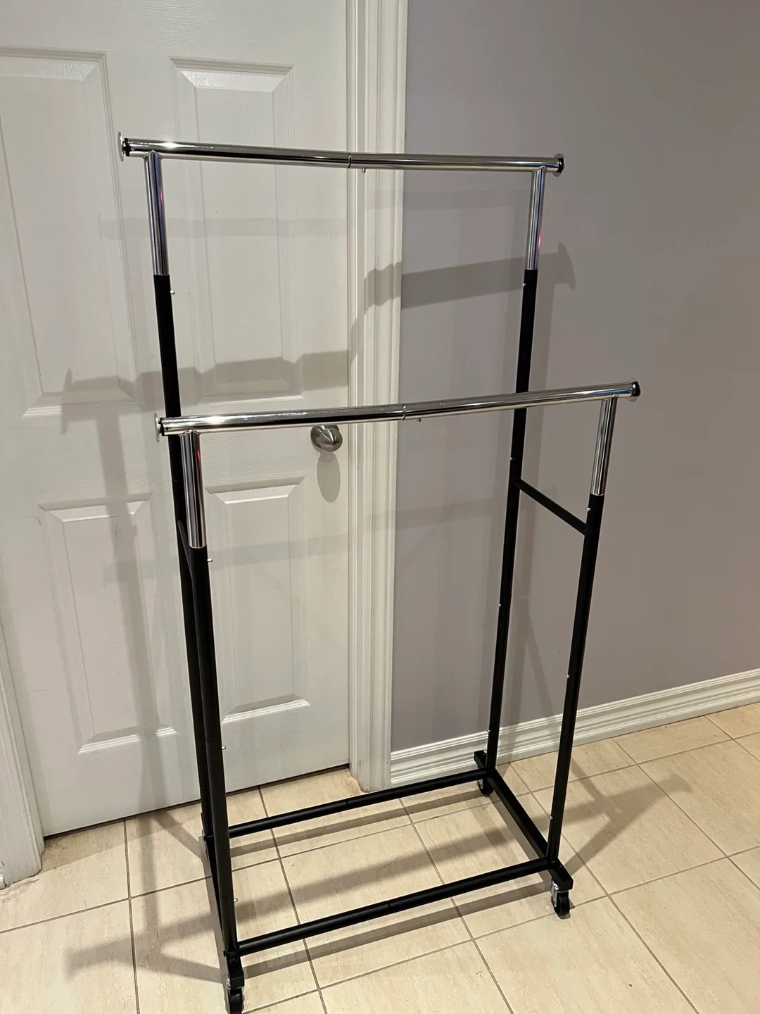 Adjustable Double Rod Clothing Rack thumbnail