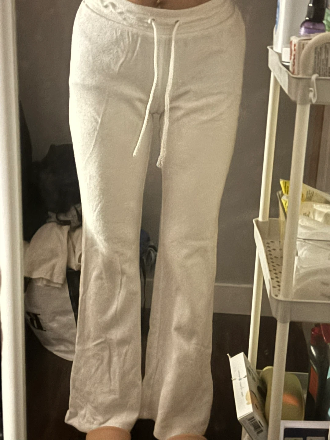 Sunday Best White Waffle Flare Sweatpants
