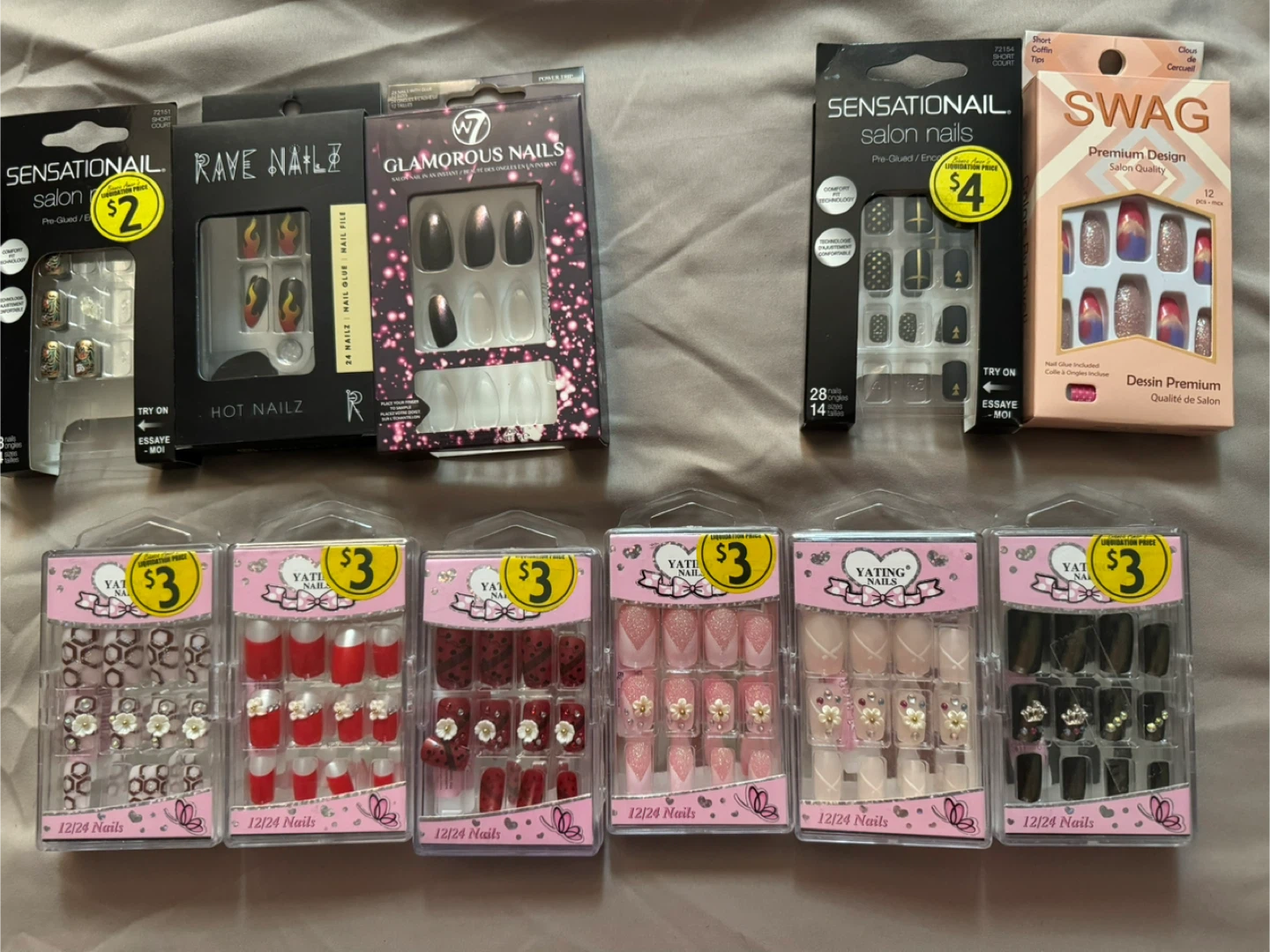 A variety of nail extensions