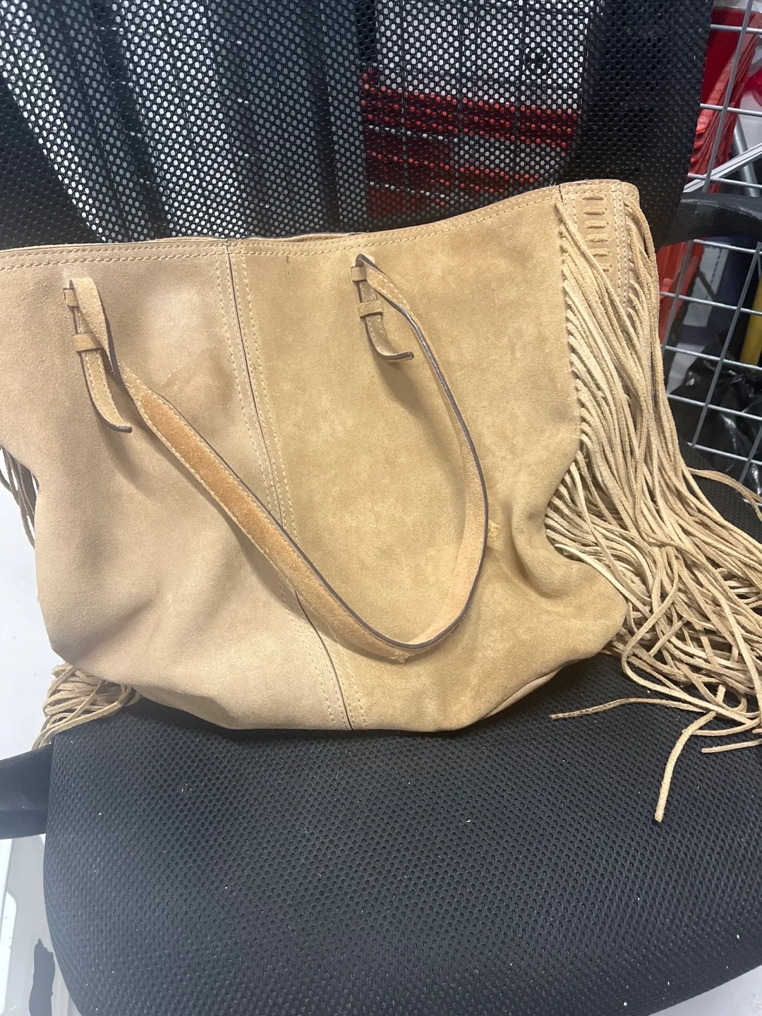 Zara Suede Fringe Tote Bag image indicator(4)
