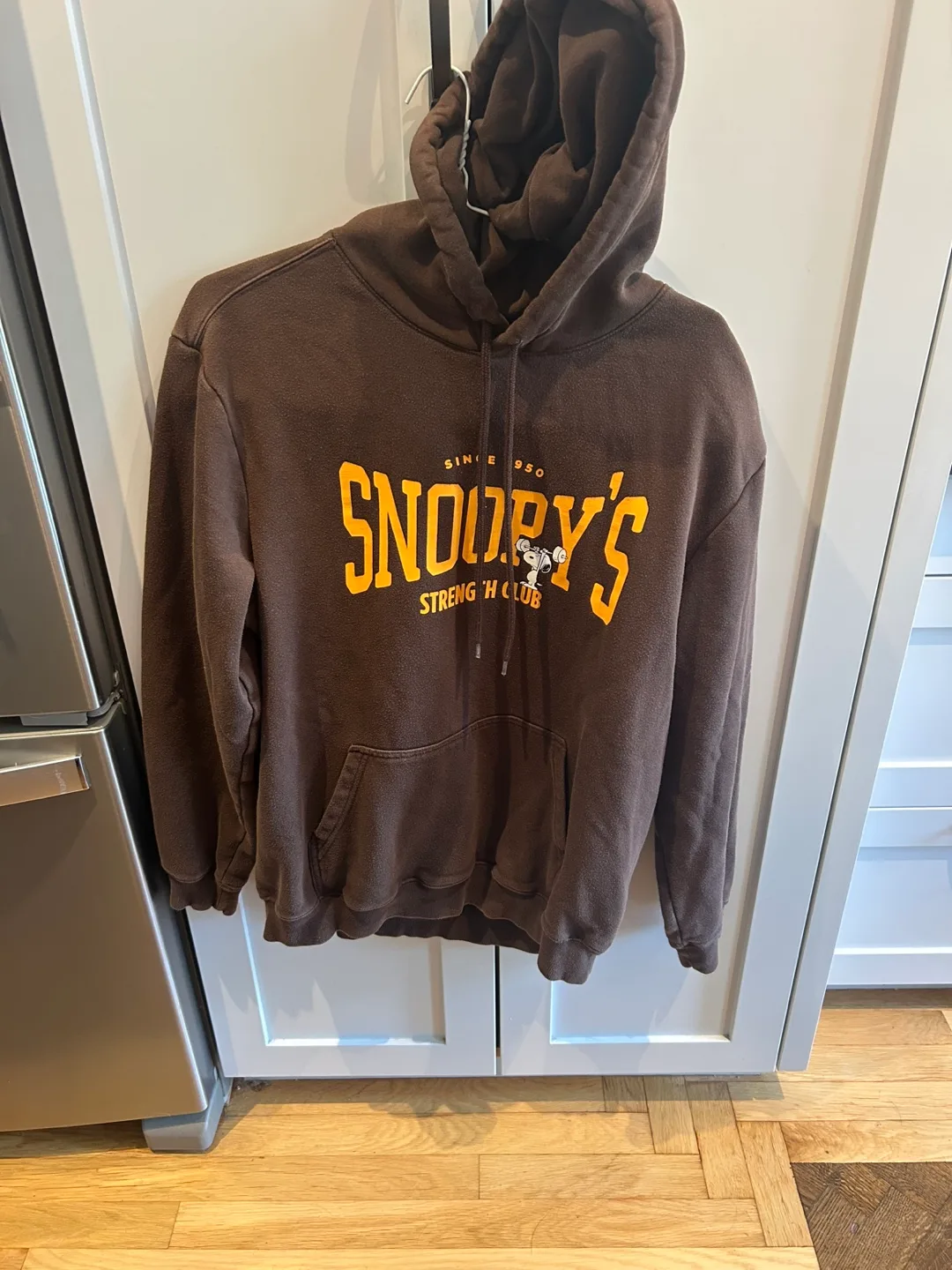 Snoopy's Strength Club Brown Hoodie thumbnail