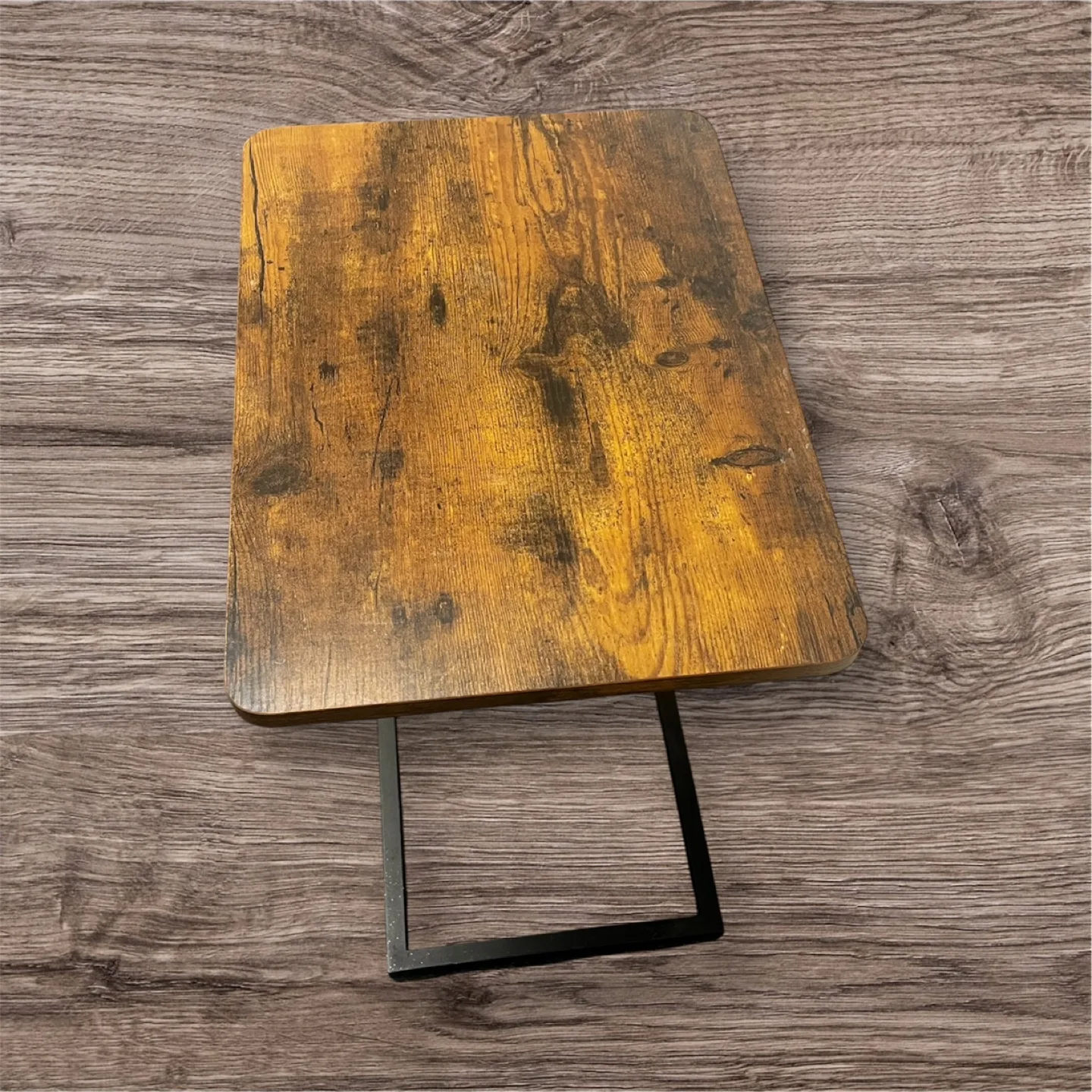 Brown Wood Grain End Table thumbnail