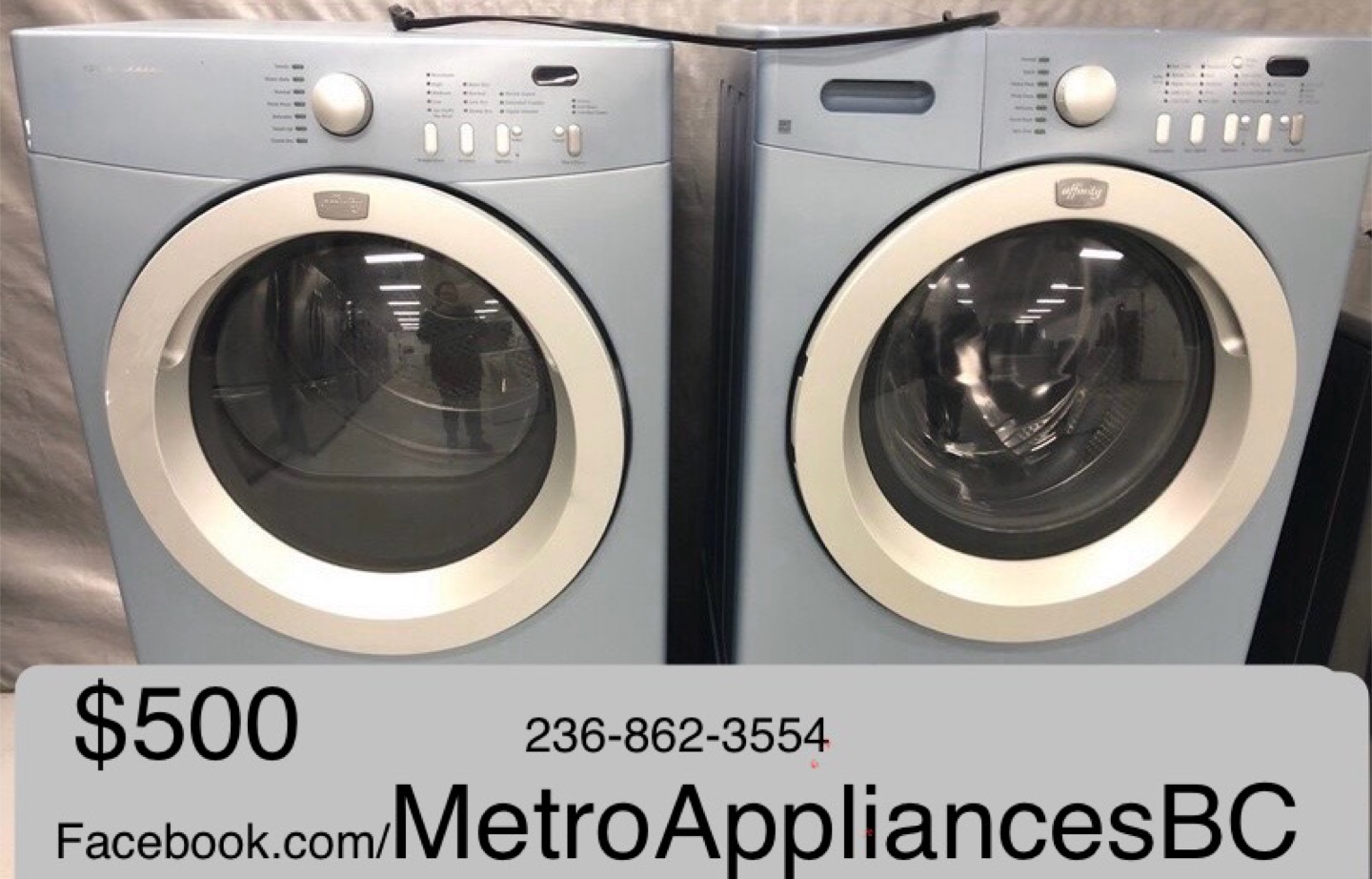 Affinity Washer & Dryer Set - Light Blue free delivery