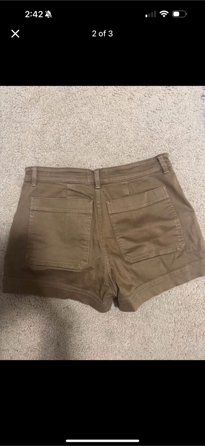brown denim shorts - photo 2