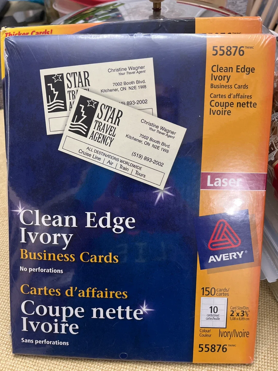Avery Clean Edge Ivory Business Cards thumbnail