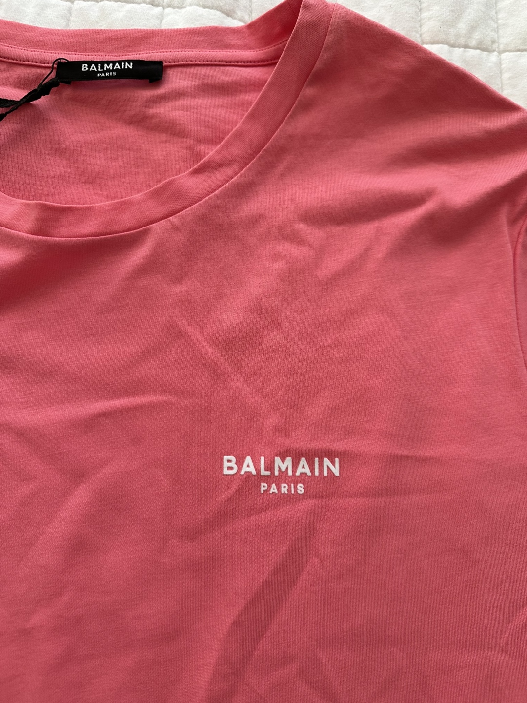 New Balmain Paris Pink Tee - Size XL - photo 5