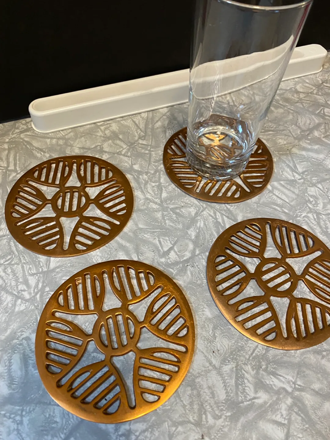 Vintage CB2 Copper Coasters - Set of 4 - New image indicator(2)