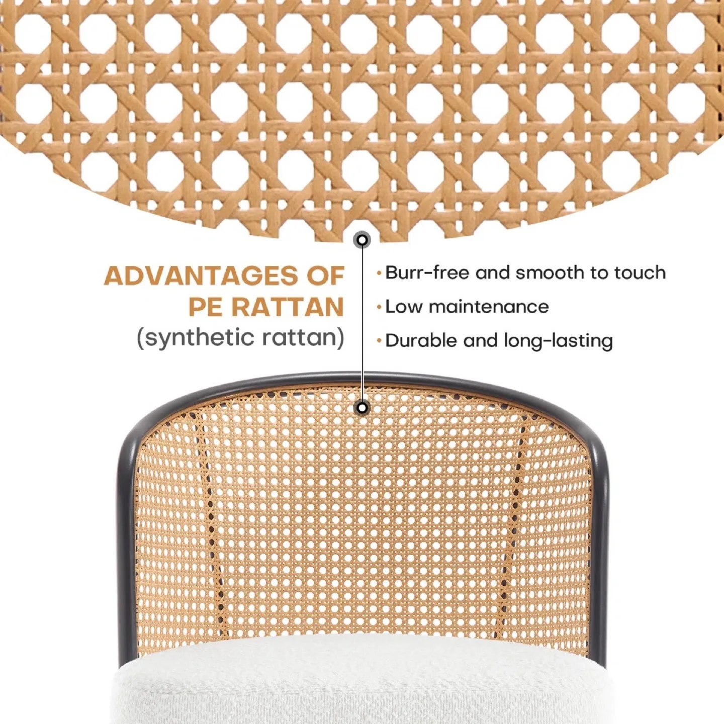 NEW Pair of Rattan Counter Height Bar Stools image indicator(6)