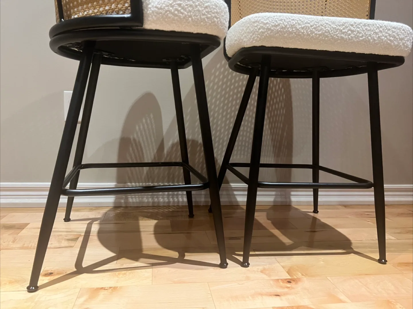 NEW Pair of Rattan Counter Height Bar Stools image indicator(3)