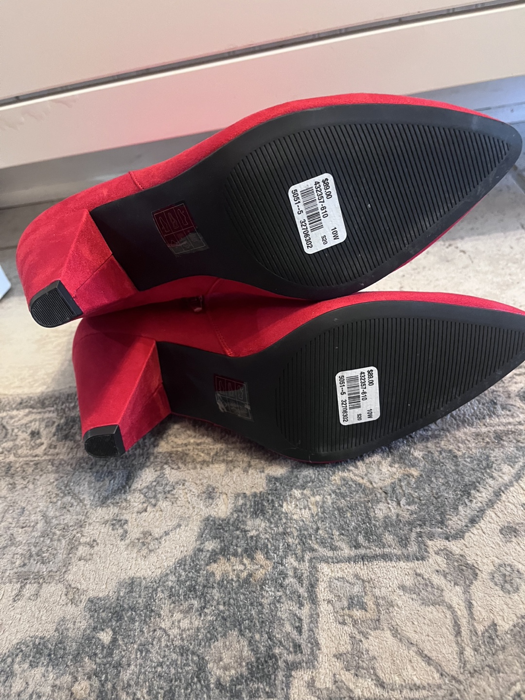 Red Ankle Boots / booties - Size 10W - photo 2