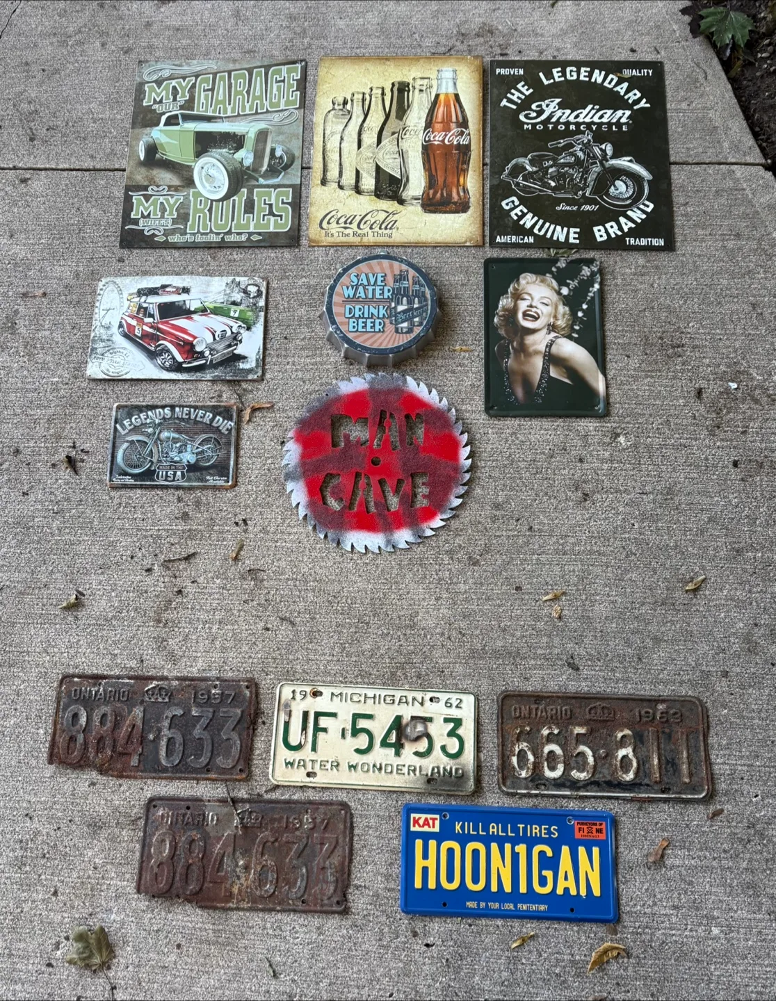Assorted Metal Garage & Car Signs image indicator(2)