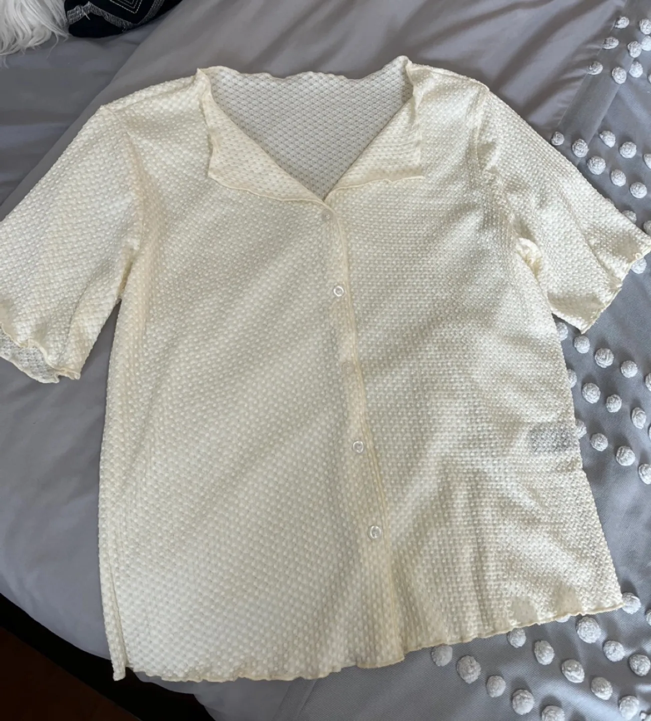 Cream Button Down Blouse image indicator(2)