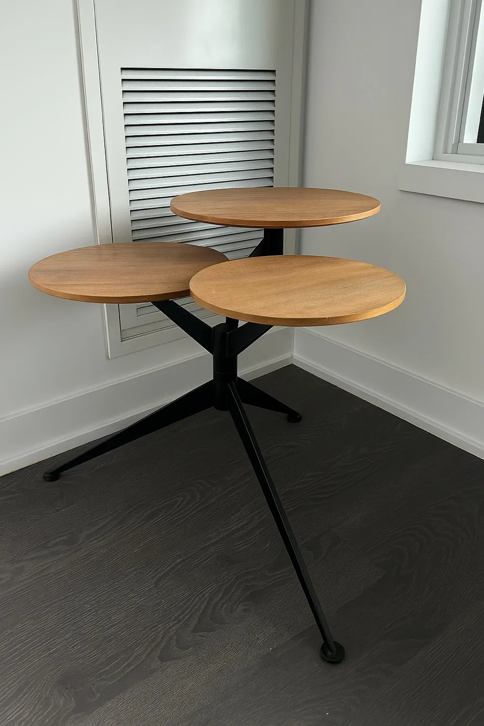 First come first serve* Modern 3-Tier - Wood & Black Metal thumbnail