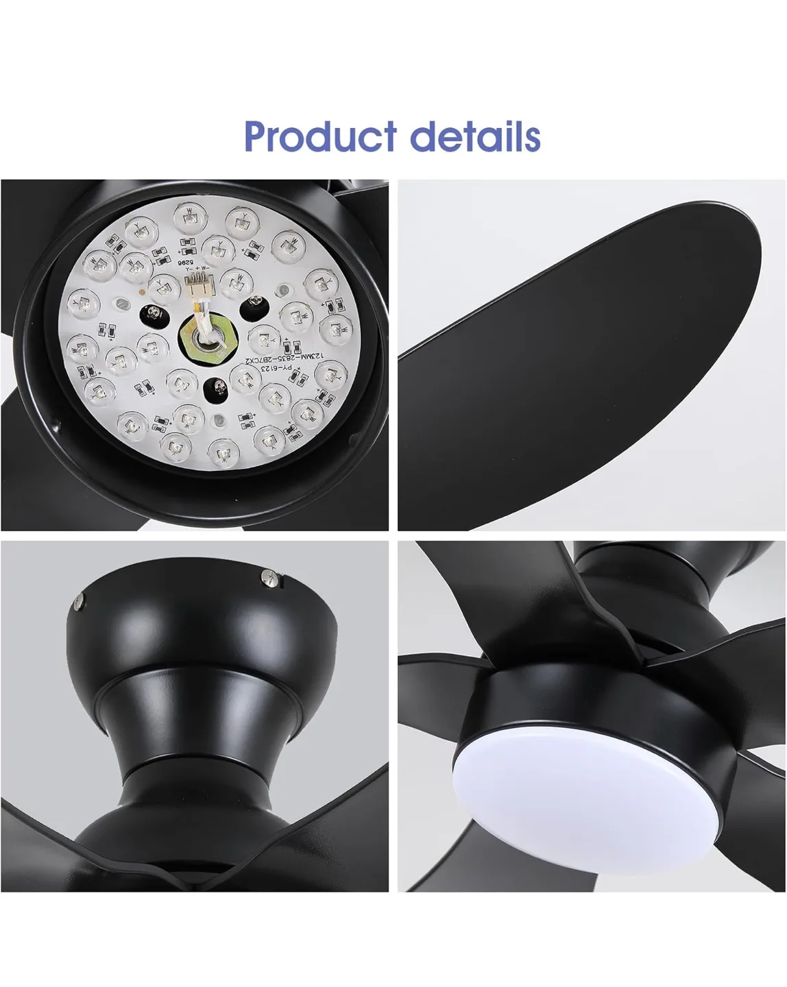 Kviflon 44 Inch Black Ceiling Fan image indicator(9)