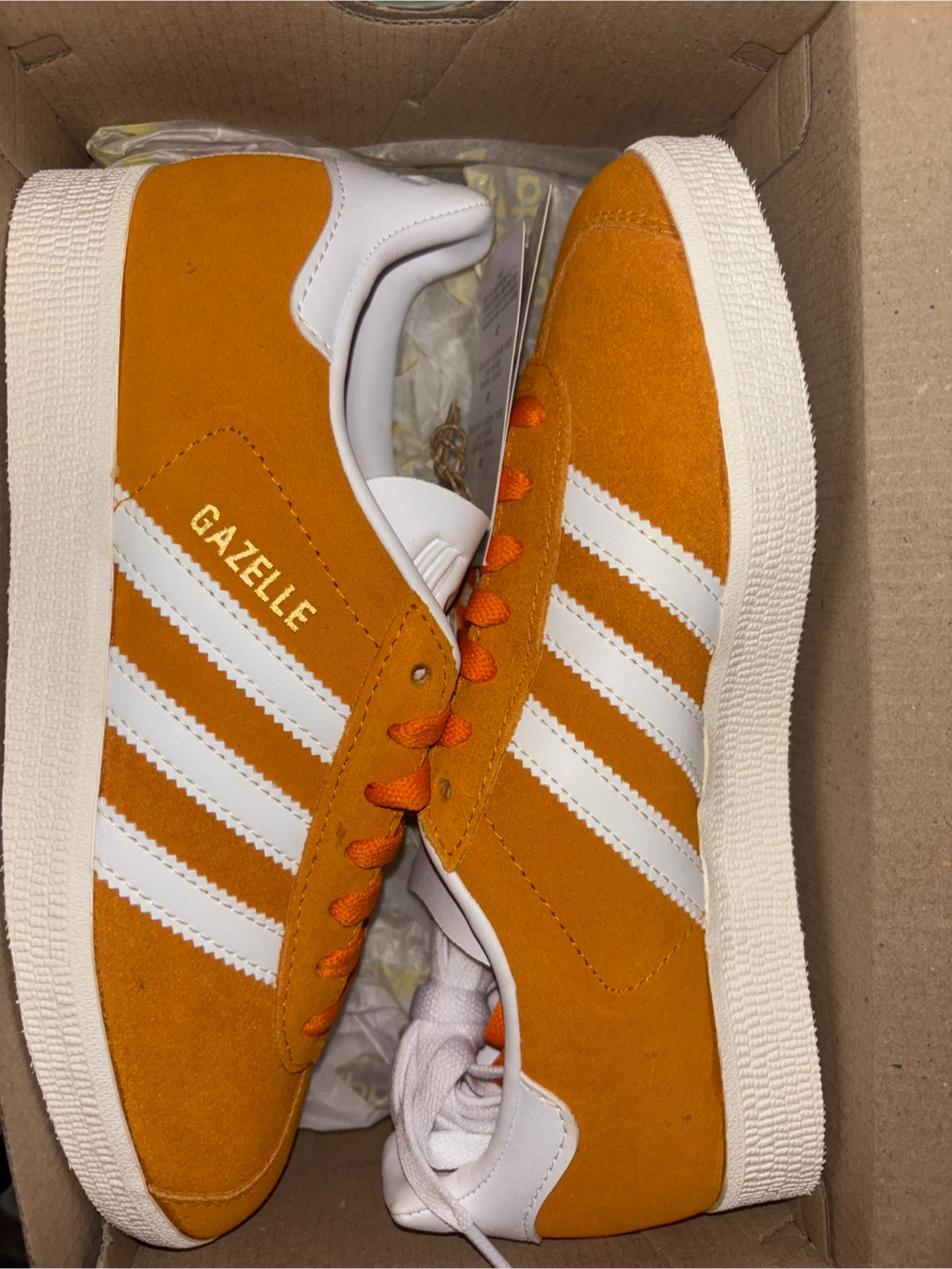 Adidas Gazelle Orange/White - Size 4.5 US
