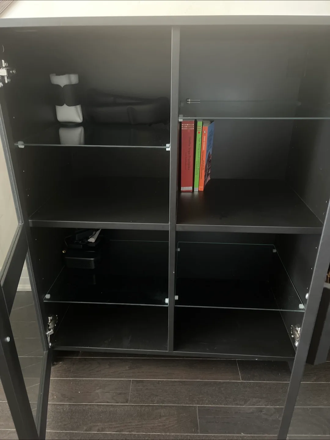 IKEA Hemnes Black-Brown Cabinet with Glass Doors image indicator(2)