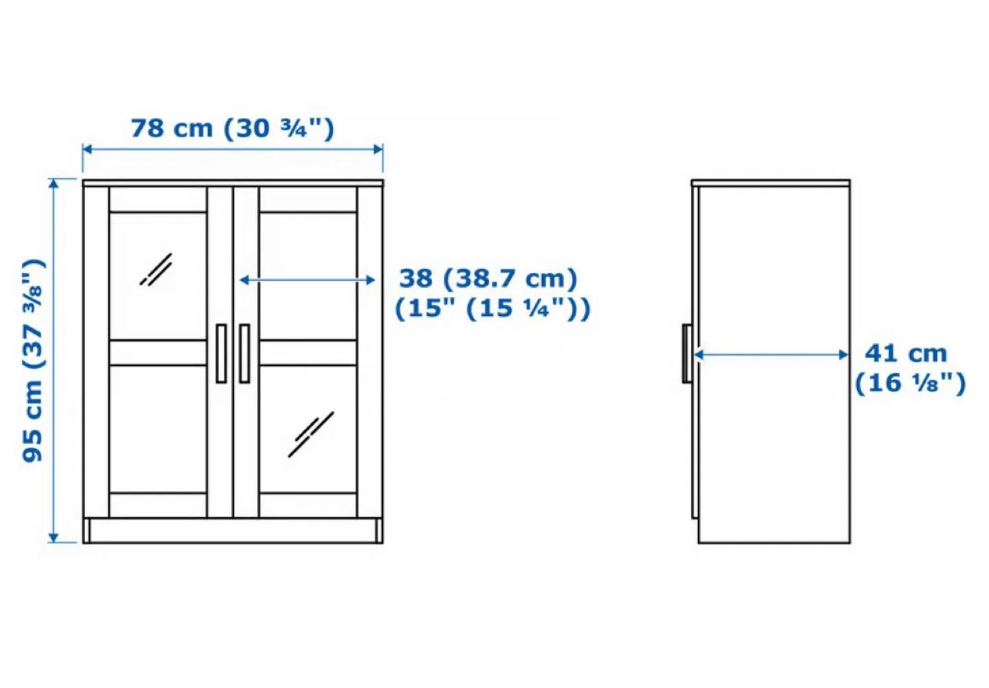 IKEA Hemnes Black-Brown Cabinet with Glass Doors image indicator(3)